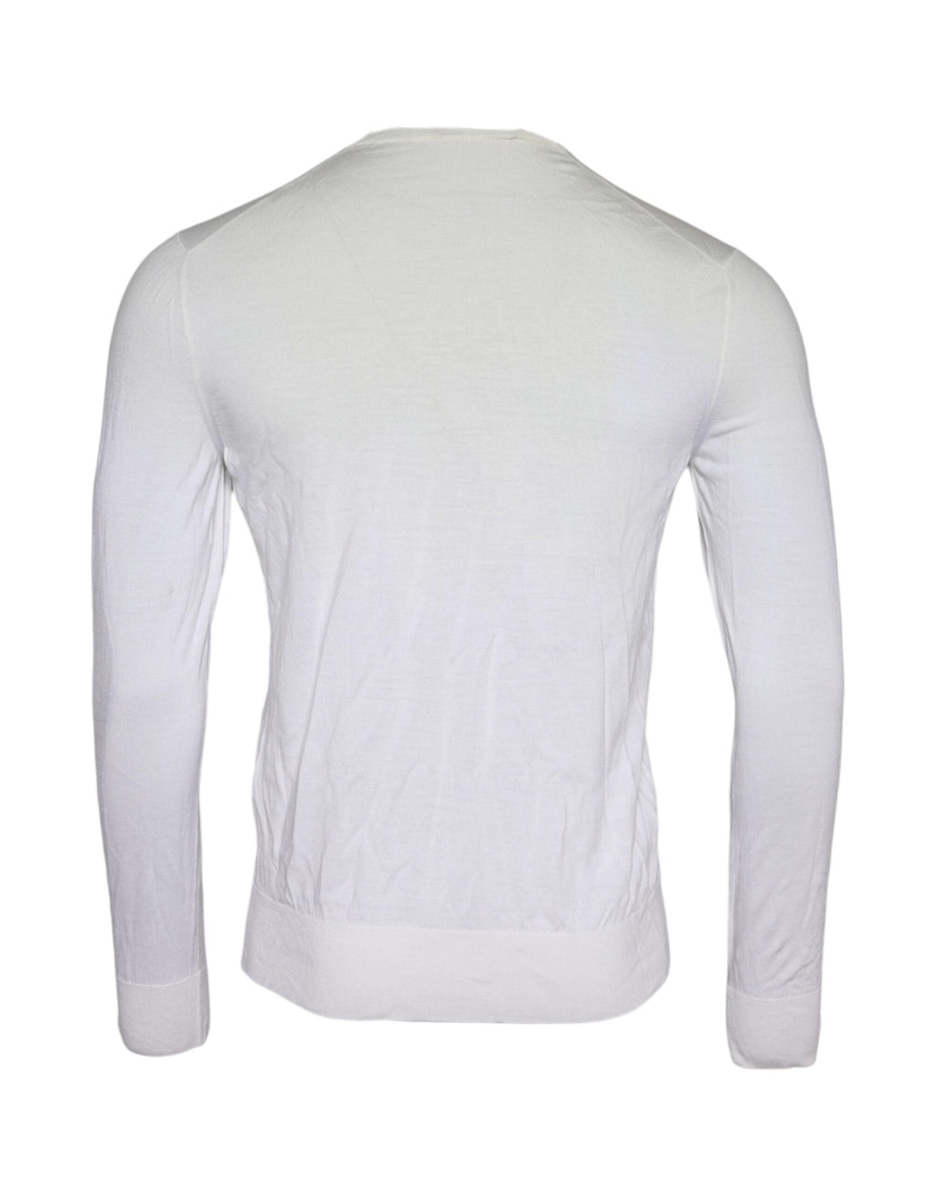 Pull-over en laine blanche Dolce & Gabbana à col roulé, style élégant et chaud, visible avec détails de texture.