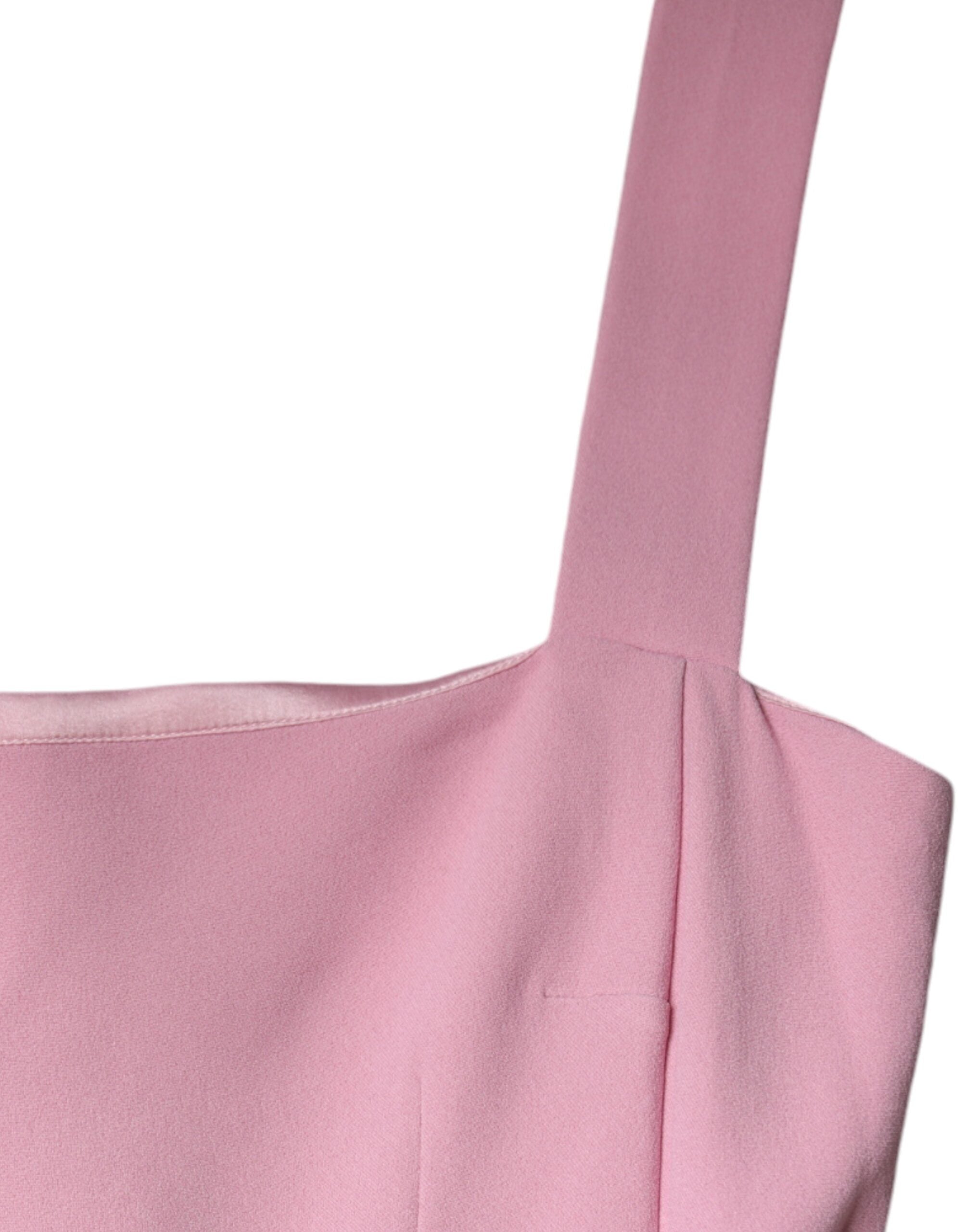 Robe sans manches rose Dolce & Gabbana, en viscose à coupe évasée A-line, style élégant et fluide.