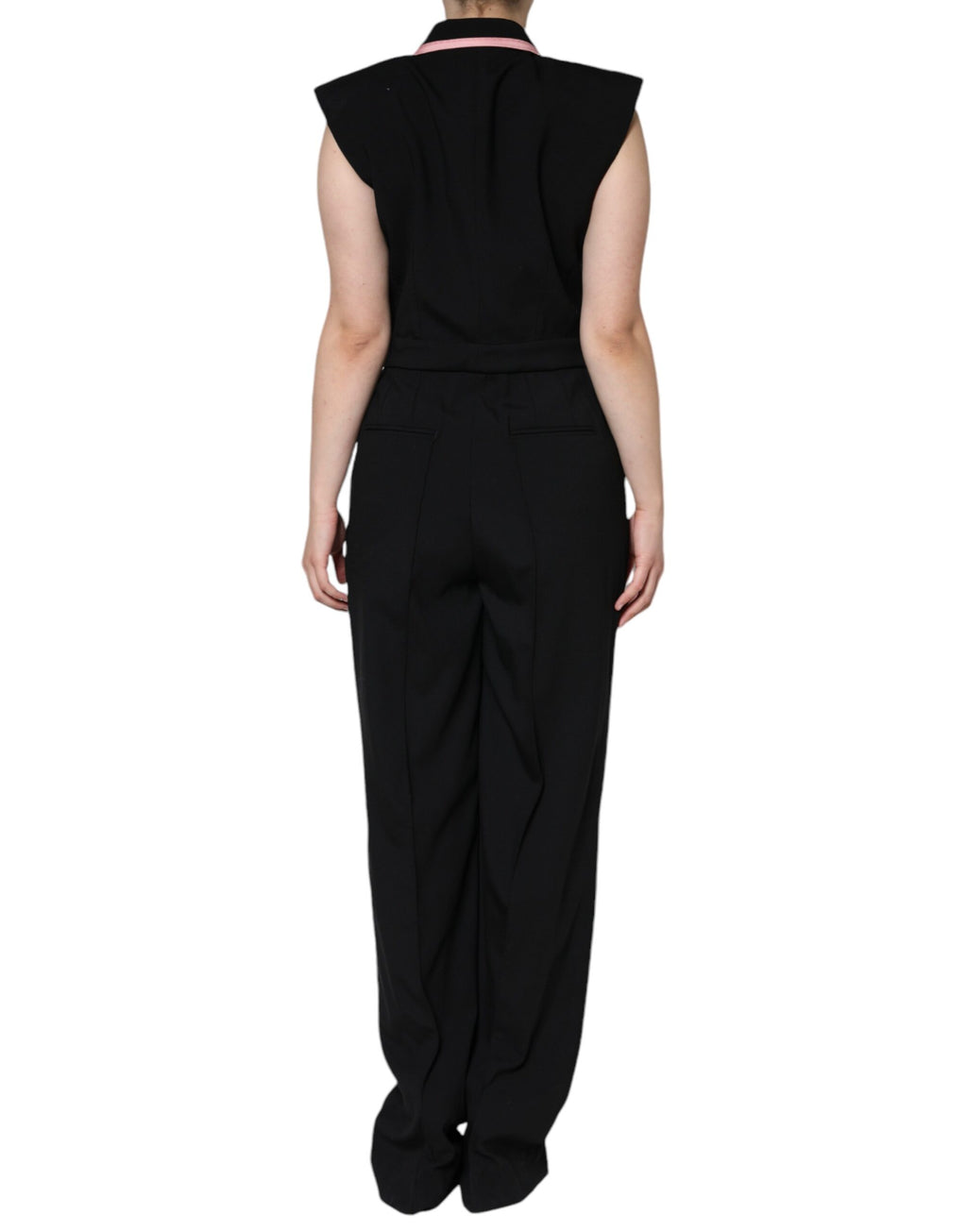 Combinaison sans manches en laine mélangée noire Dolce & Gabbana, vêtement élégant pour femme.
