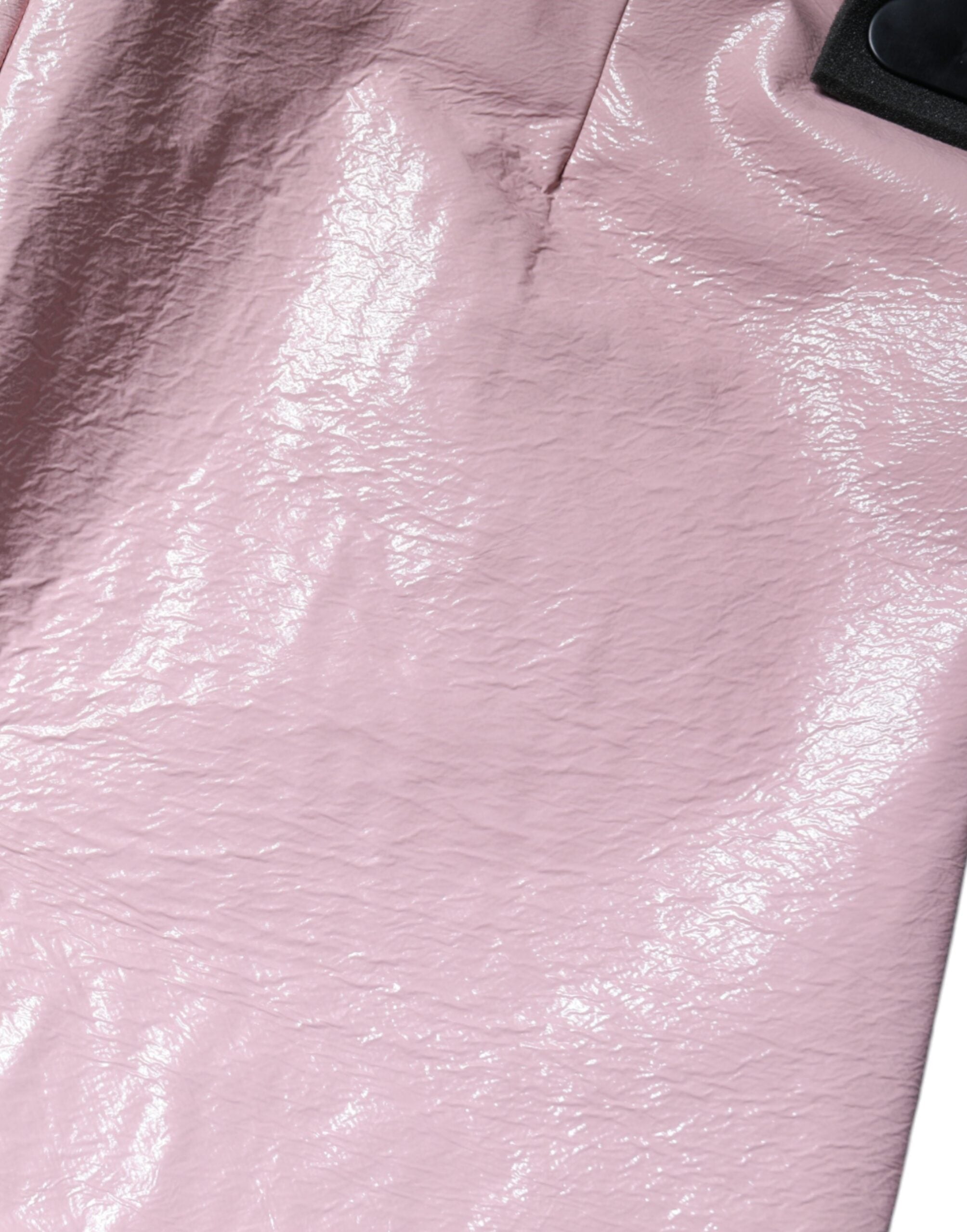 Mini jupe en coton rose brillant à taille haute de Dolce & Gabbana, vêtement élégant pour femme.