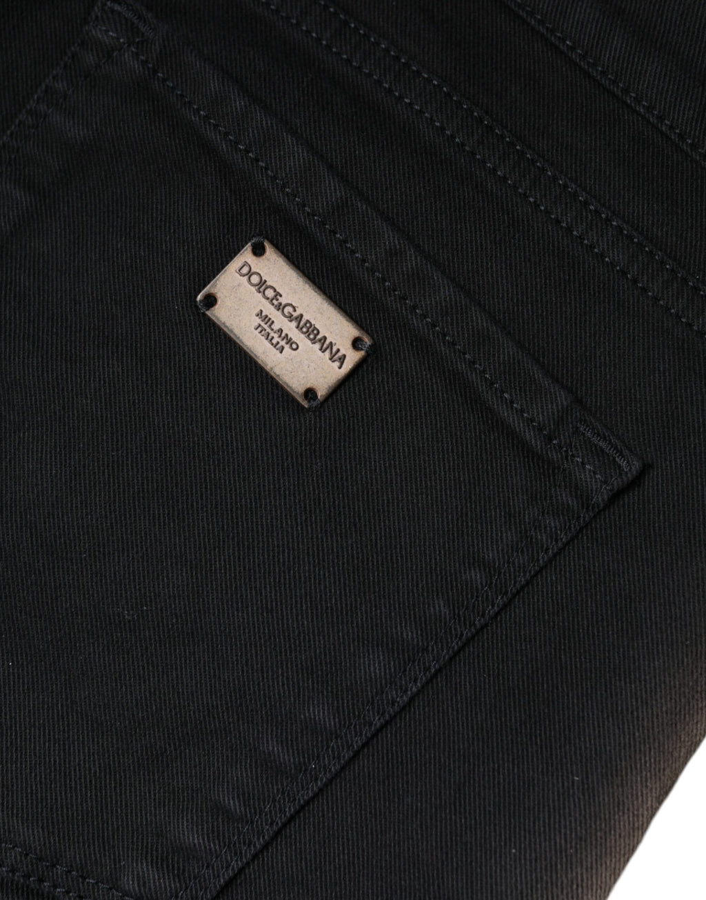 Jeans skinny en coton stretch noir de Dolce & Gabbana, coupe ajustée et style décontracté pour homme.