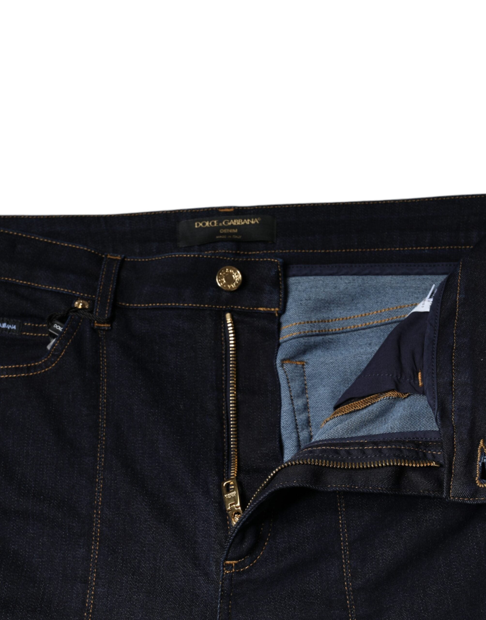 Jeans skinny en coton mélangé noir de Dolce & Gabbana, coupe ajustée et détails classiques en denim.