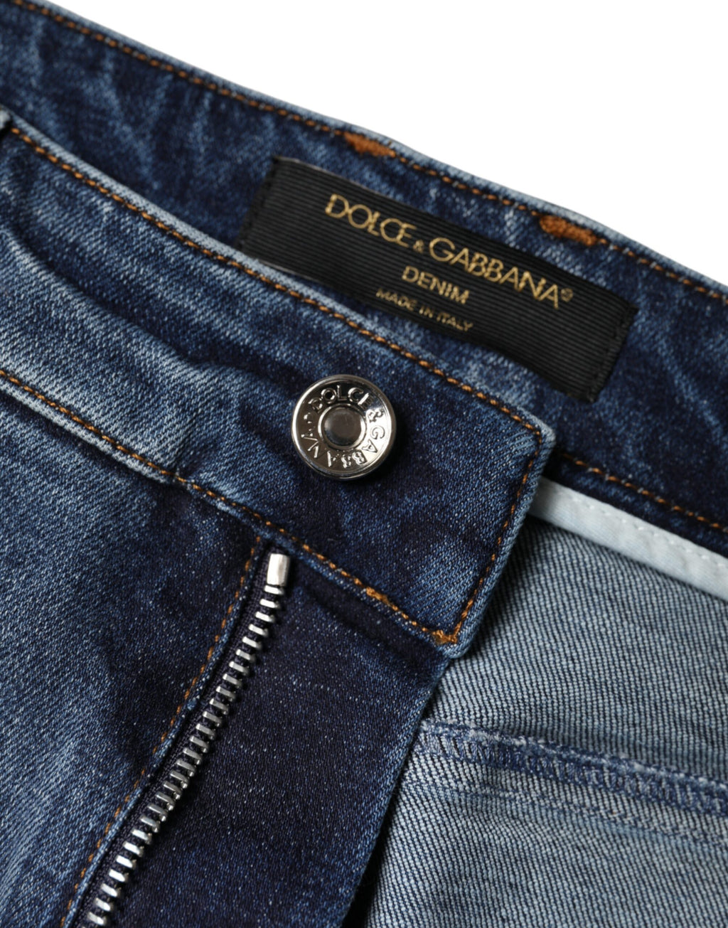 Jeans skinny en jean déchiré en coton bleu foncé de Dolce & Gabbana, style décontracté et tendance.