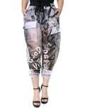 Pantalon cargo court blanc transparent avec logo Dolce & Gabbana, style moderne et design élégant visible sur l'image.