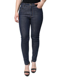 Jeans skinny en coton bleu foncé Dolce & Gabbana Queen, ajustés, avec fermeture éclair et poches avant.