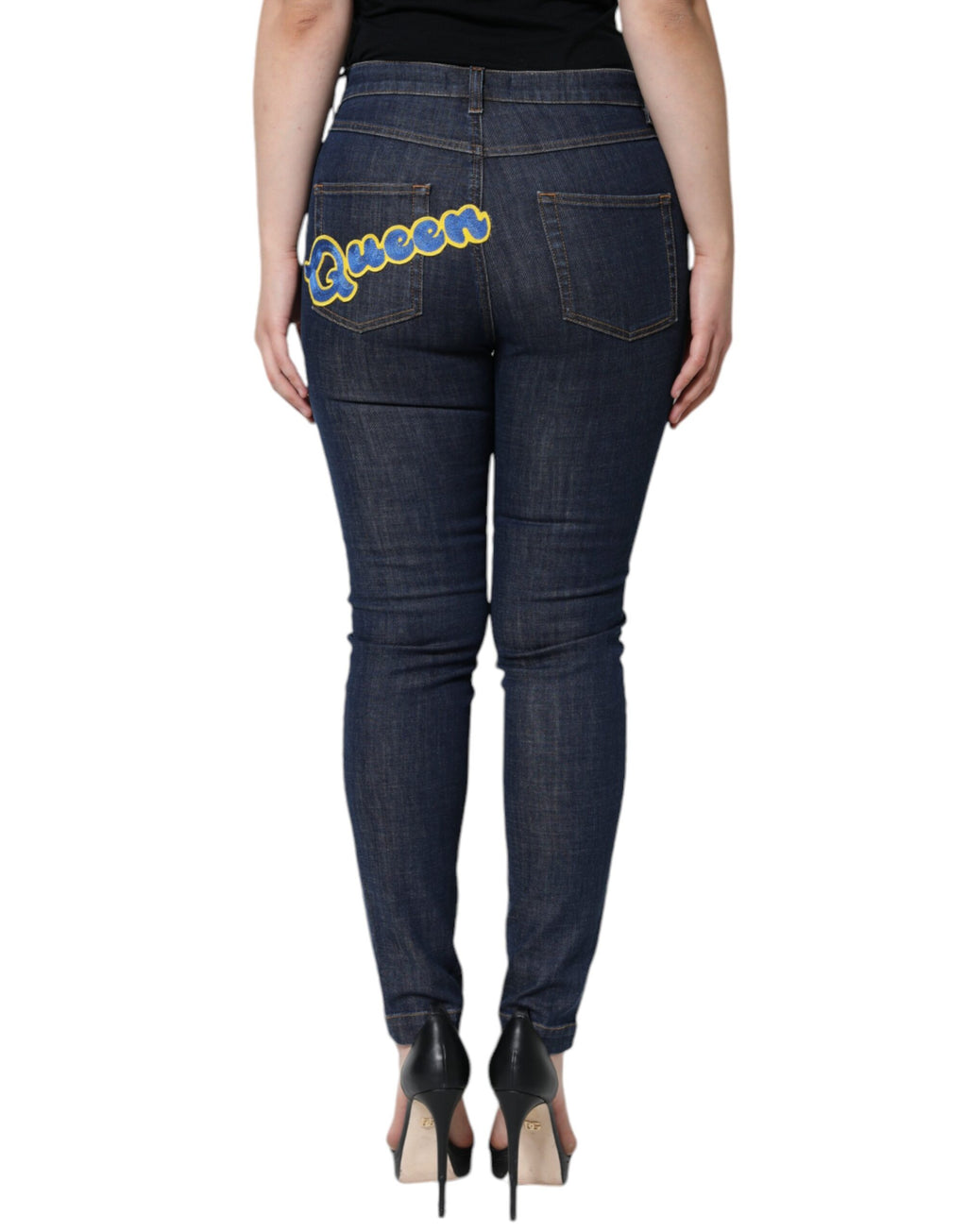 Jeans skinny en denim coton bleu foncé de Dolce & Gabbana, coupe ajustée et détails élégants.