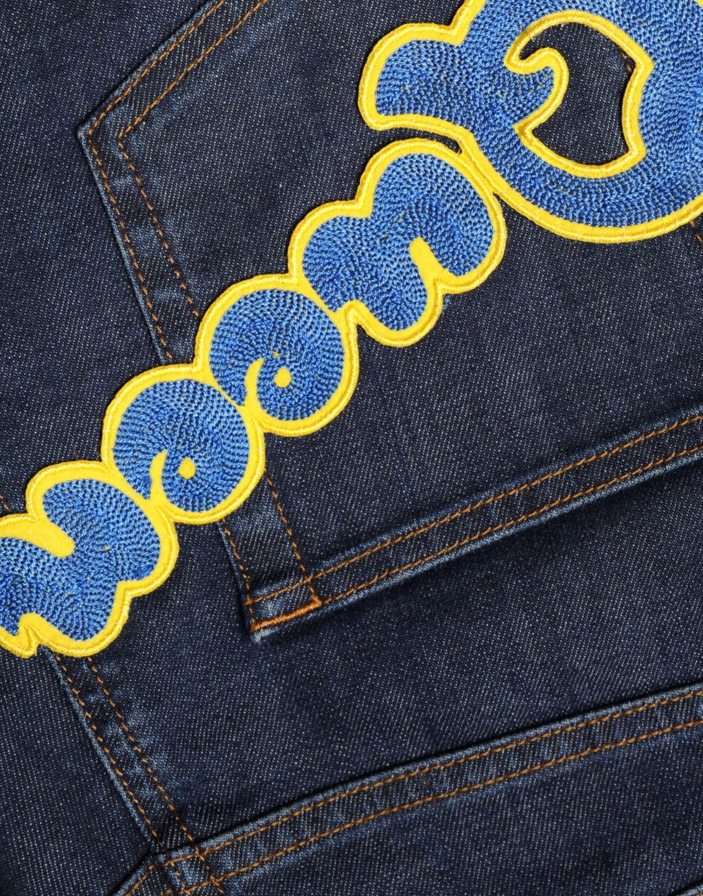 Jeans skinny en coton bleu foncé Dolce & Gabbana QUEEN, style denim, visible détails de couture et fermeture éclair.