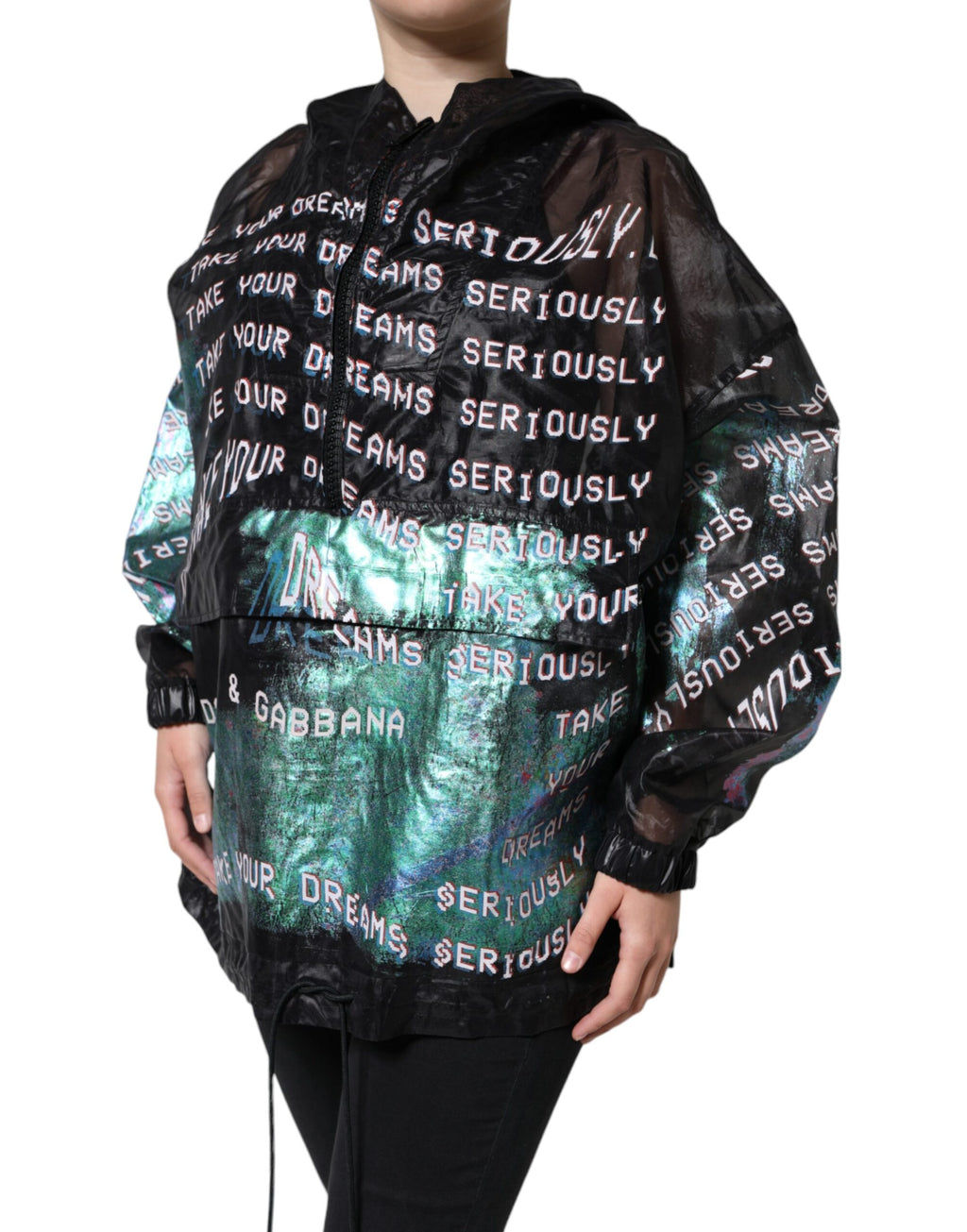 Sweat à capuche Dolce & Gabbana à imprimé multicolore, pull-over élégant avec capuche et motif vibrant.