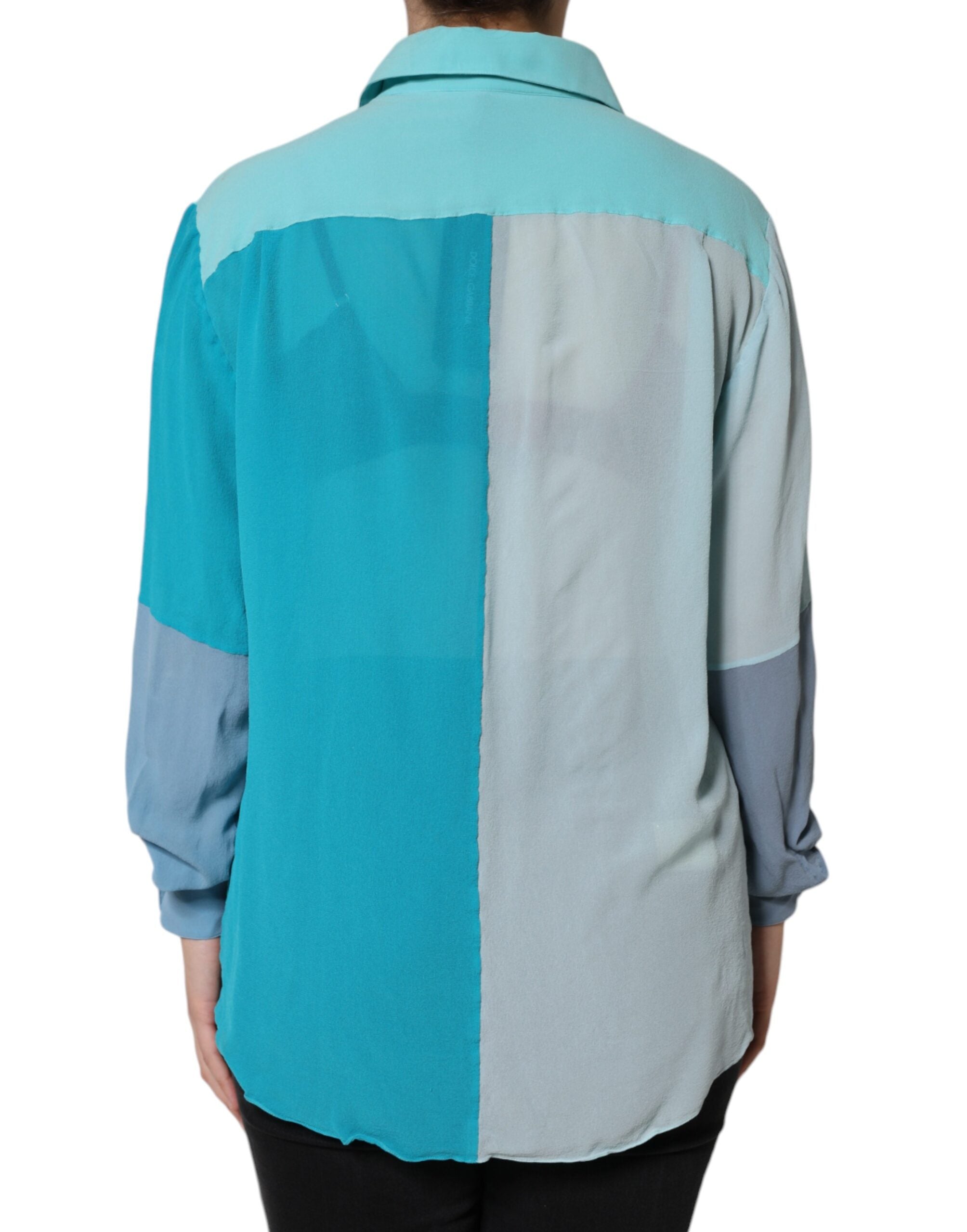Blouse à manches longues Dolce & Gabbana multicolore avec boutons, style élégant et moderne.
