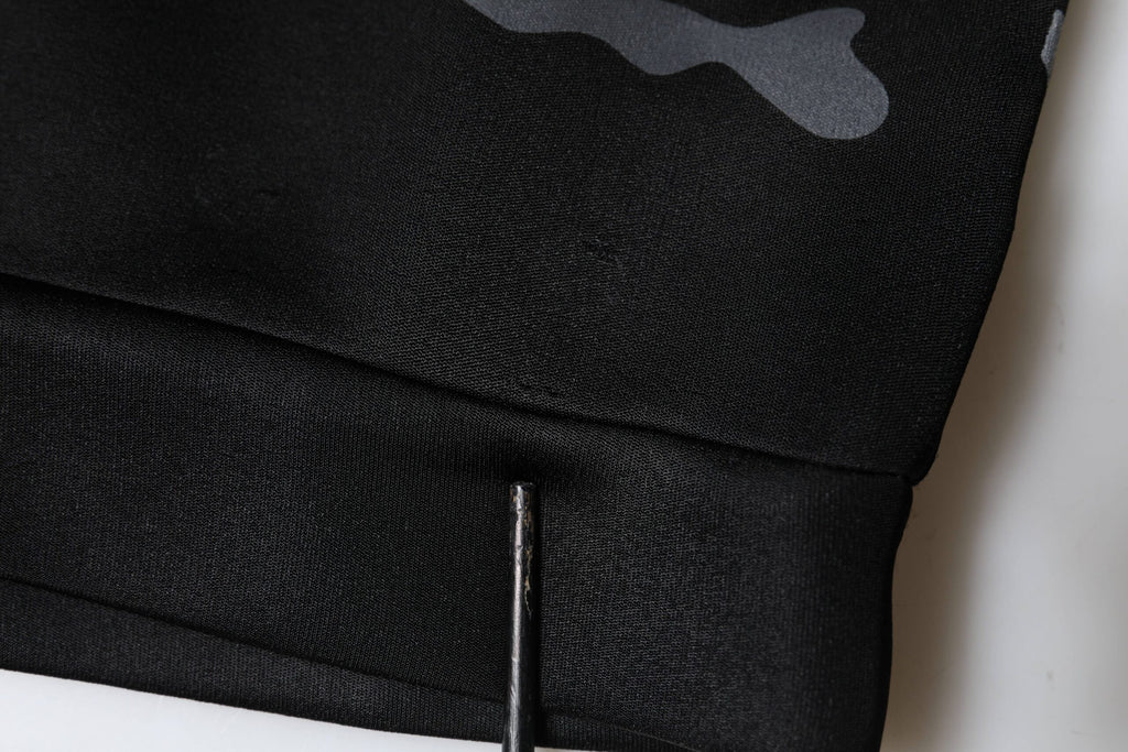 Sweat-shirt à col rond Dolce & Gabbana camouflage noir, pull décontracté en coton avec motif urbain.