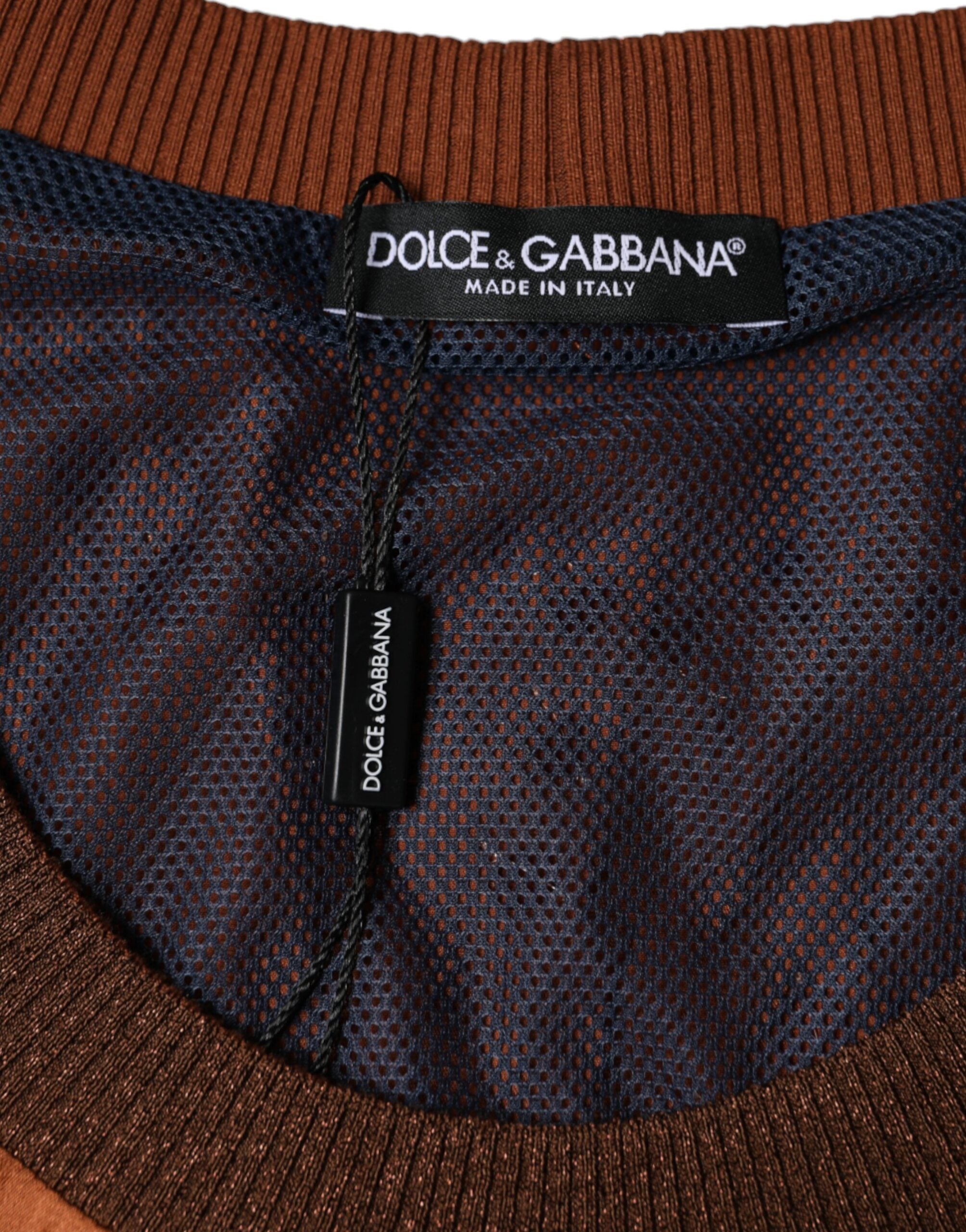 Débardeur sans manches marron Dolce & Gabbana orné de cristaux, élégant et brillant, pour un style luxueux.