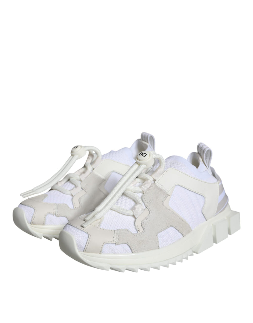 Chaussures de trekking Dolce & Gabbana Sorrento en mesh blanc, baskets confortables pour randonnée et style décontracté.