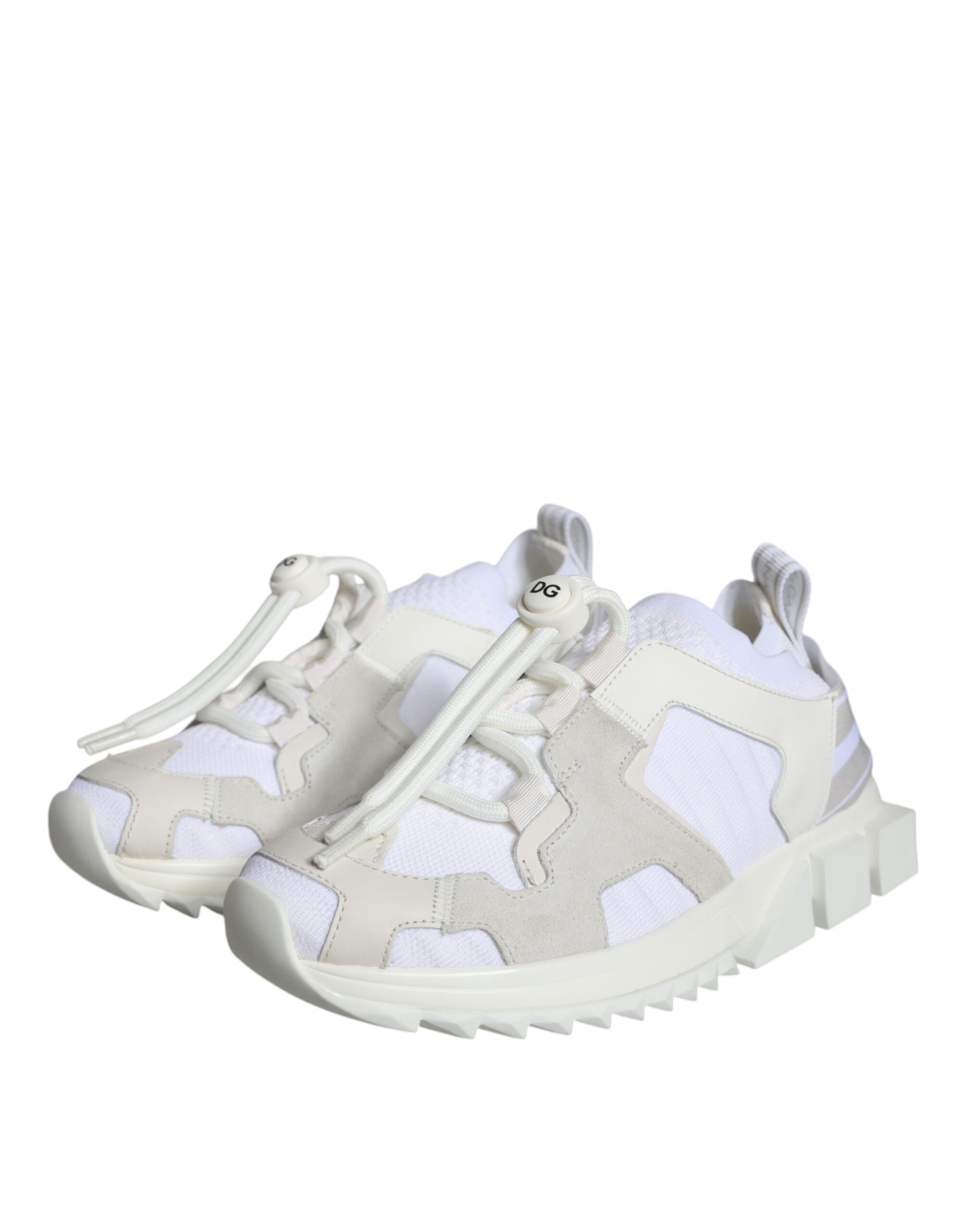 Chaussures de trekking Dolce & Gabbana Sorrento en mesh blanc, baskets confortables pour randonnée et style décontracté.