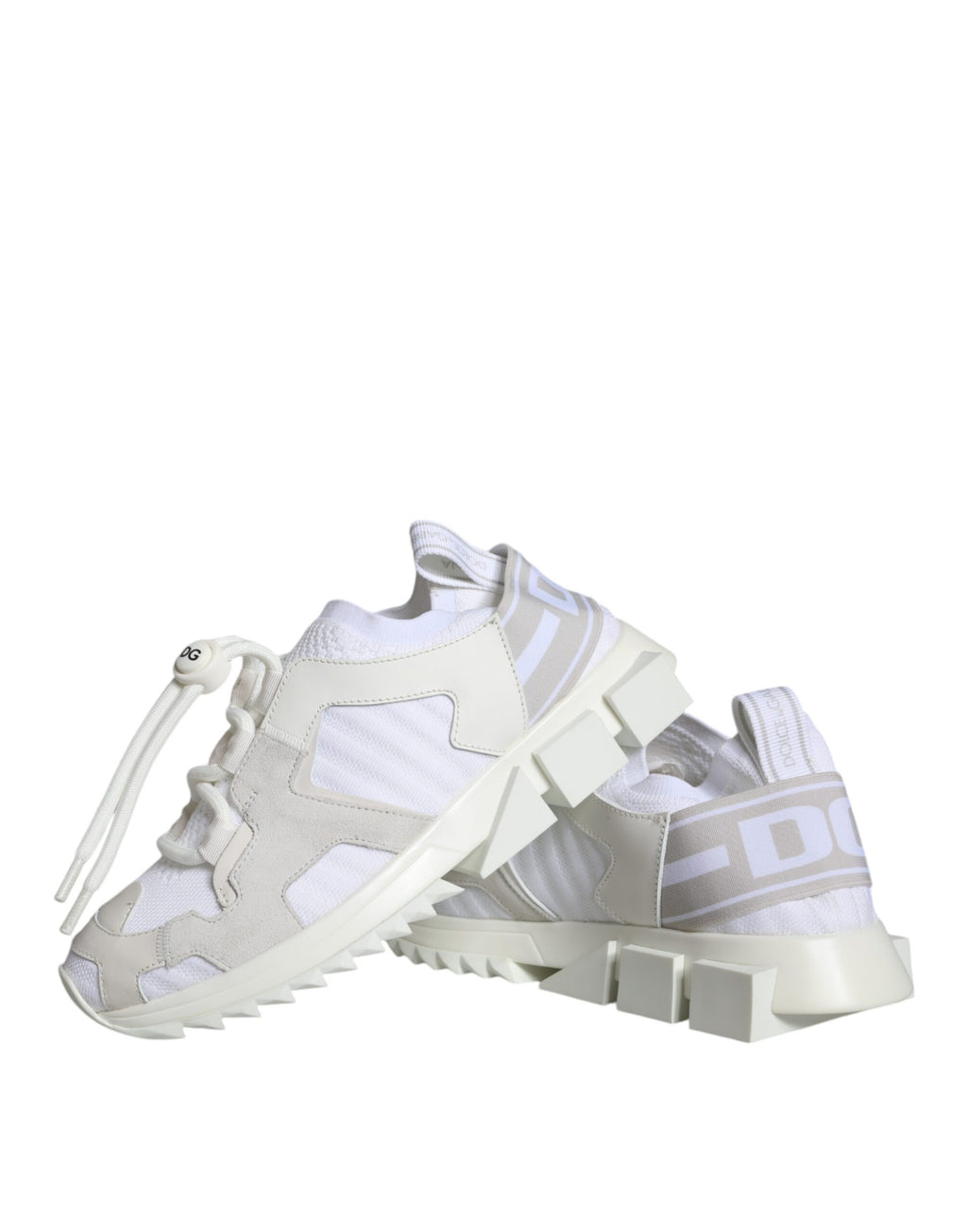 Chaussures de trekking Dolce & Gabbana Sorrento en mesh blanc, baskets de sport élégantes et confortables pour la marche.