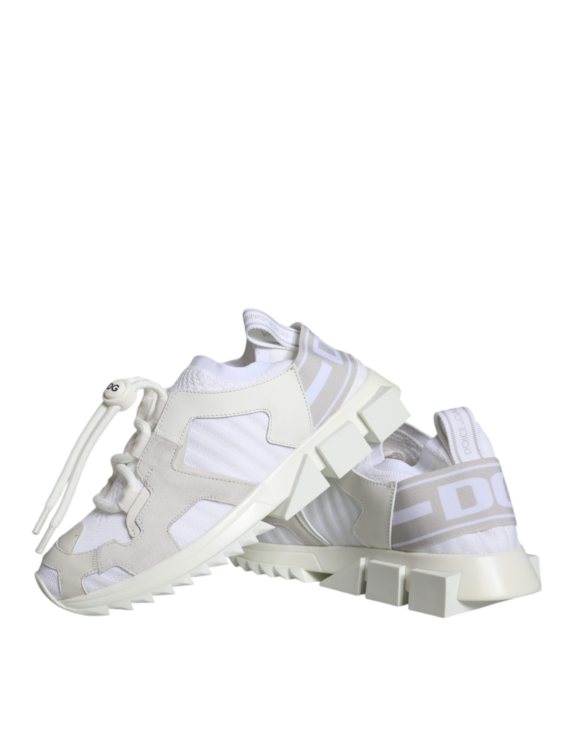 Chaussures de trekking Dolce & Gabbana Sorrento en mesh blanc, baskets de sport élégantes et confortables pour la marche.