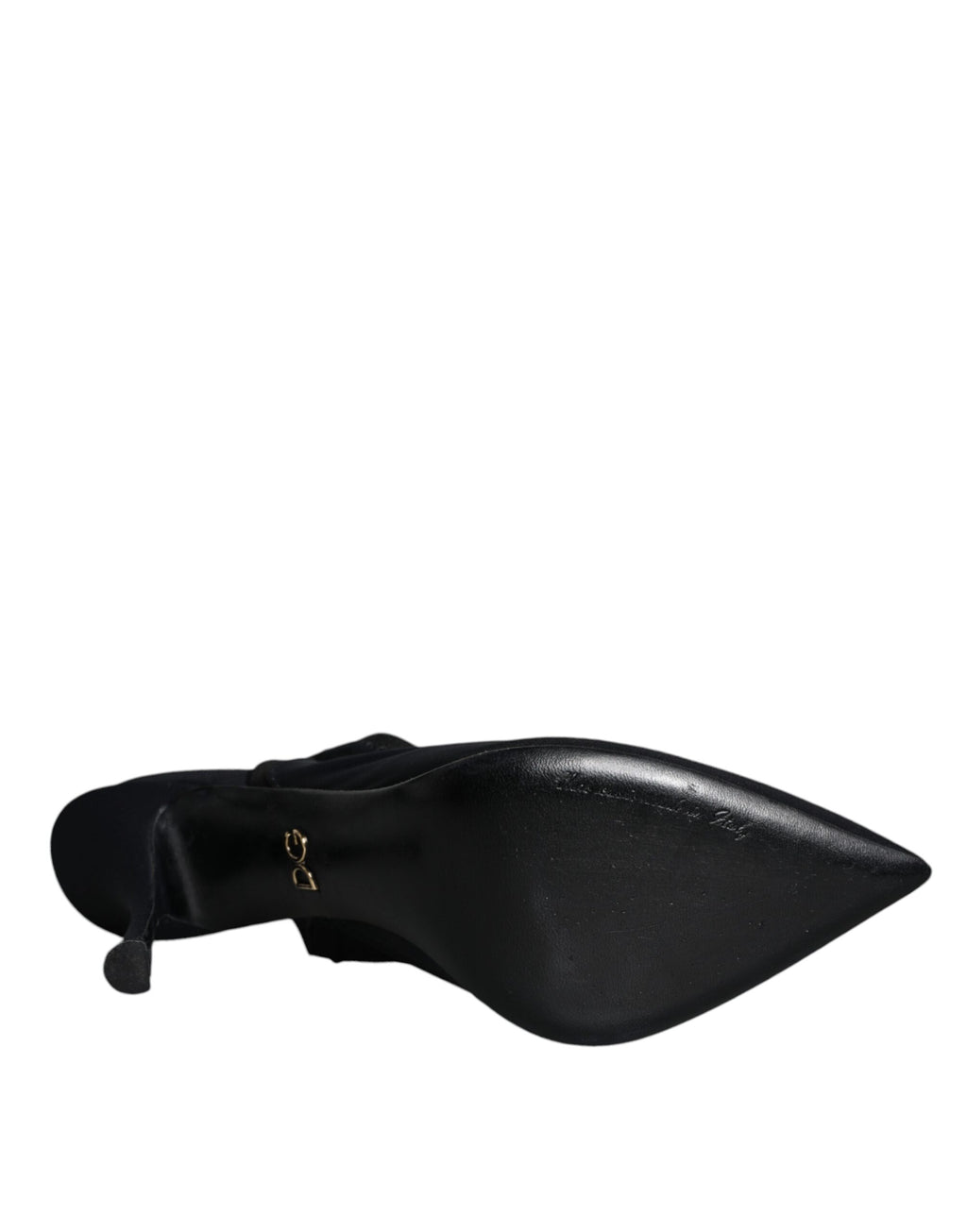 Chaussures à talons Dolce & Gabbana en jersey noir, sandales slingback élégantes avec talons compensés et finition sophistiquée.
