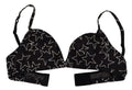 Soutien-gorge coton noir Dolce & Gabbana Millennials Star sans armatures, design élégant avec motif étoile.