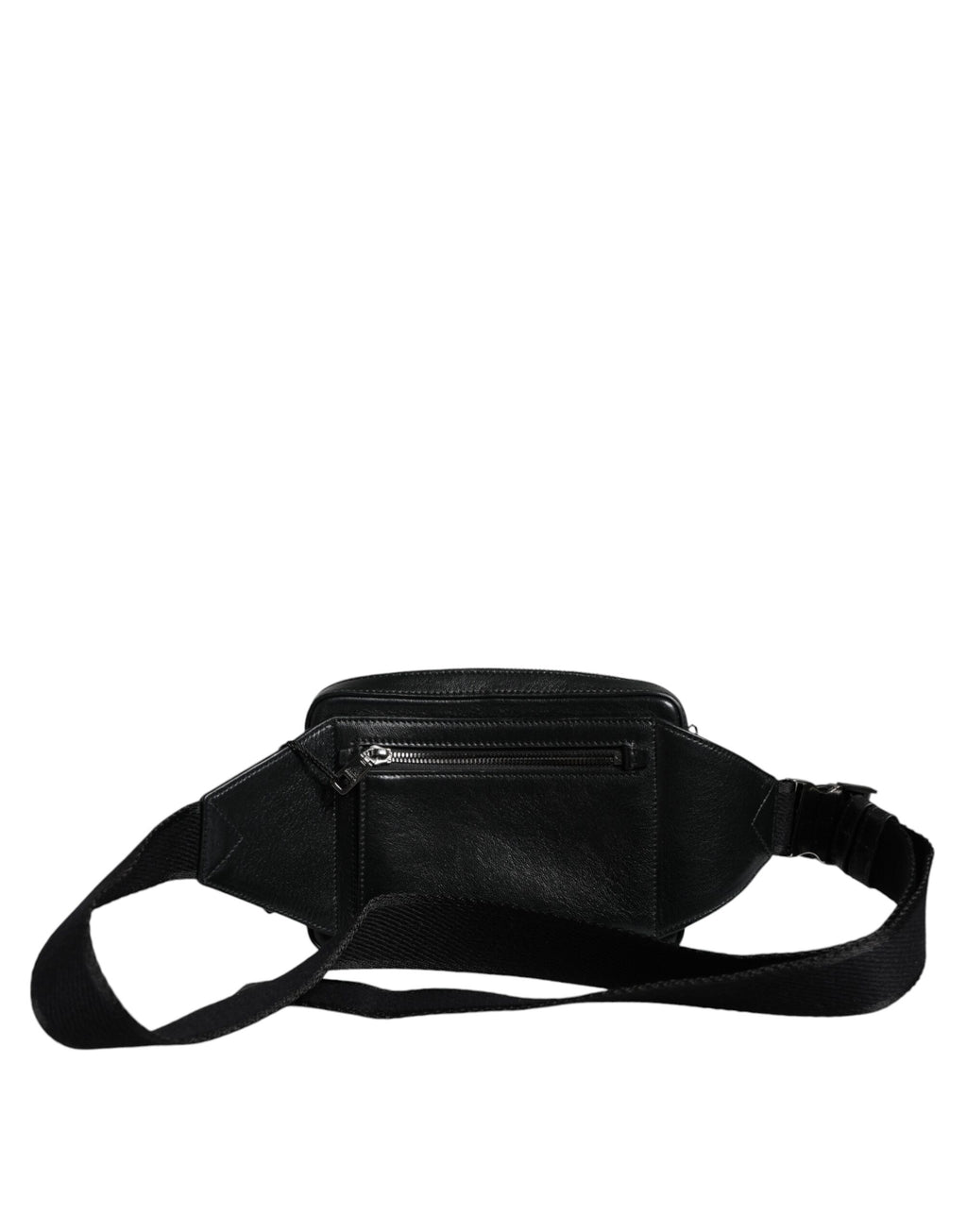 Ceinture en cuir noir Dolce & Gabbana avec logo LED, ceinture fanny pack élégante et pratique pour la taille.