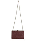 Sac clutch en cuir marron bivoque de soirée Dolce & Gabbana, élégant et compact avec bandoulière.