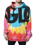 Sweat-shirt à capuche Dolce & Gabbana multicolore tie-dye, pull en coton avec motif coloré et logo Dolce & Gabbana.