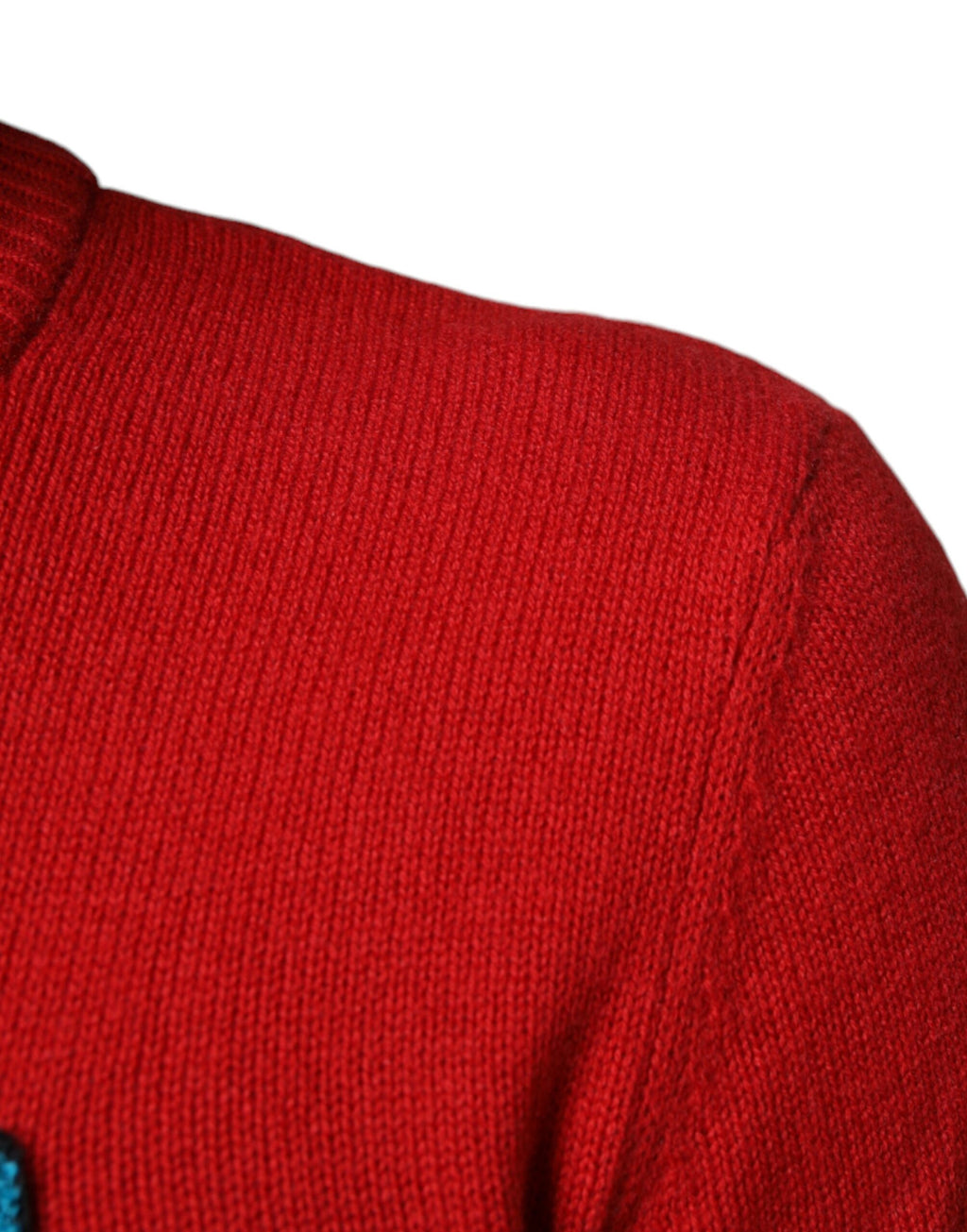 Sweatshirt en laine rouge Dolce & Gabbana "I'm The King" avec col rond, style décontracté et logo visible.
