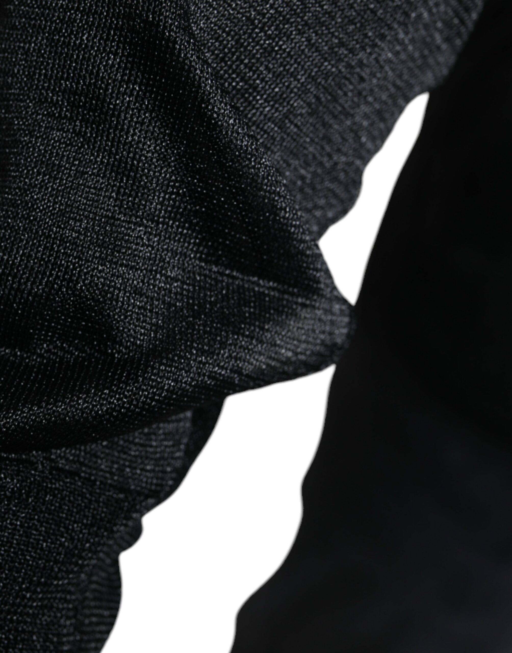 Sweat-shirt noir en polyester Dolce & Gabbana, pull-over décontracté avec col rond et logo brodé visible.