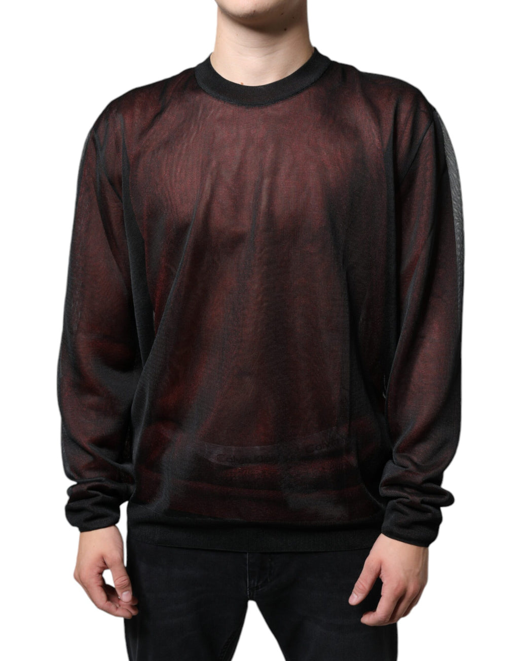 Sweat-shirt pull-over marron en polyester de Dolce & Gabbana, style décontracté avec col rond et manches longues.