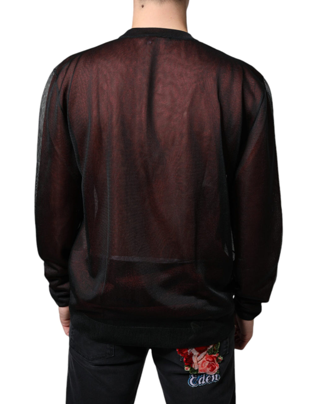 Sweat-shirt en polyester marron Dolce & Gabbana, pull-over décontracté avec col rond et manches longues.