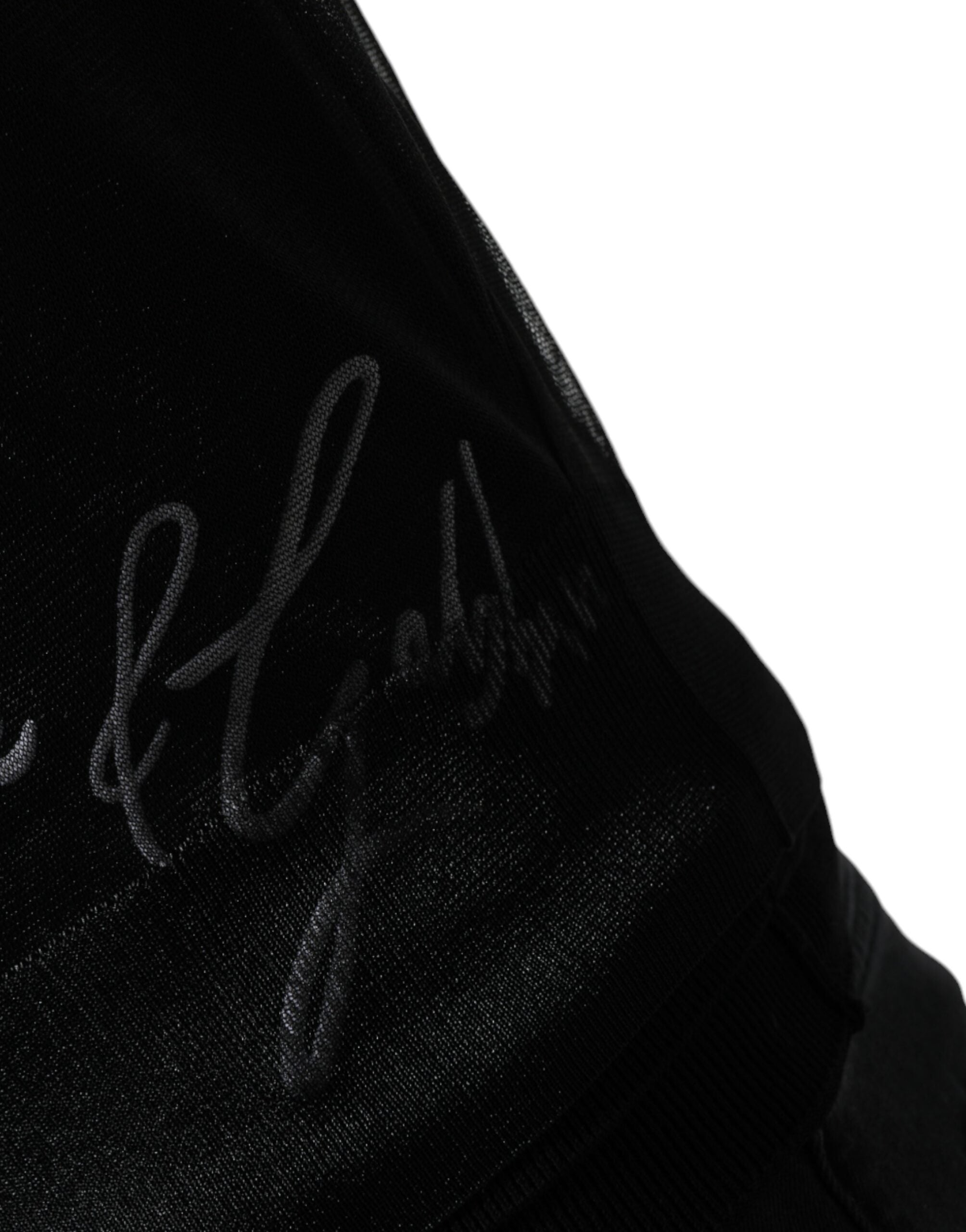 Sweat à capuche Dolce & Gabbana en polyester noir, pull-over décontracté avec logo et design élégant.