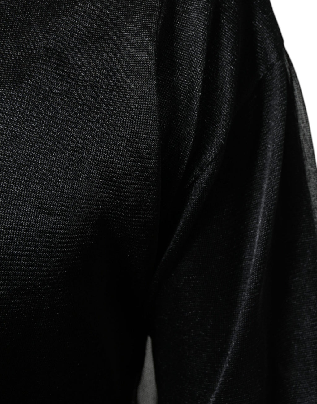 Sweat-shirt noir en polyester de Dolce & Gabbana, pull-over élégant avec logo et design classique, vue de face.
