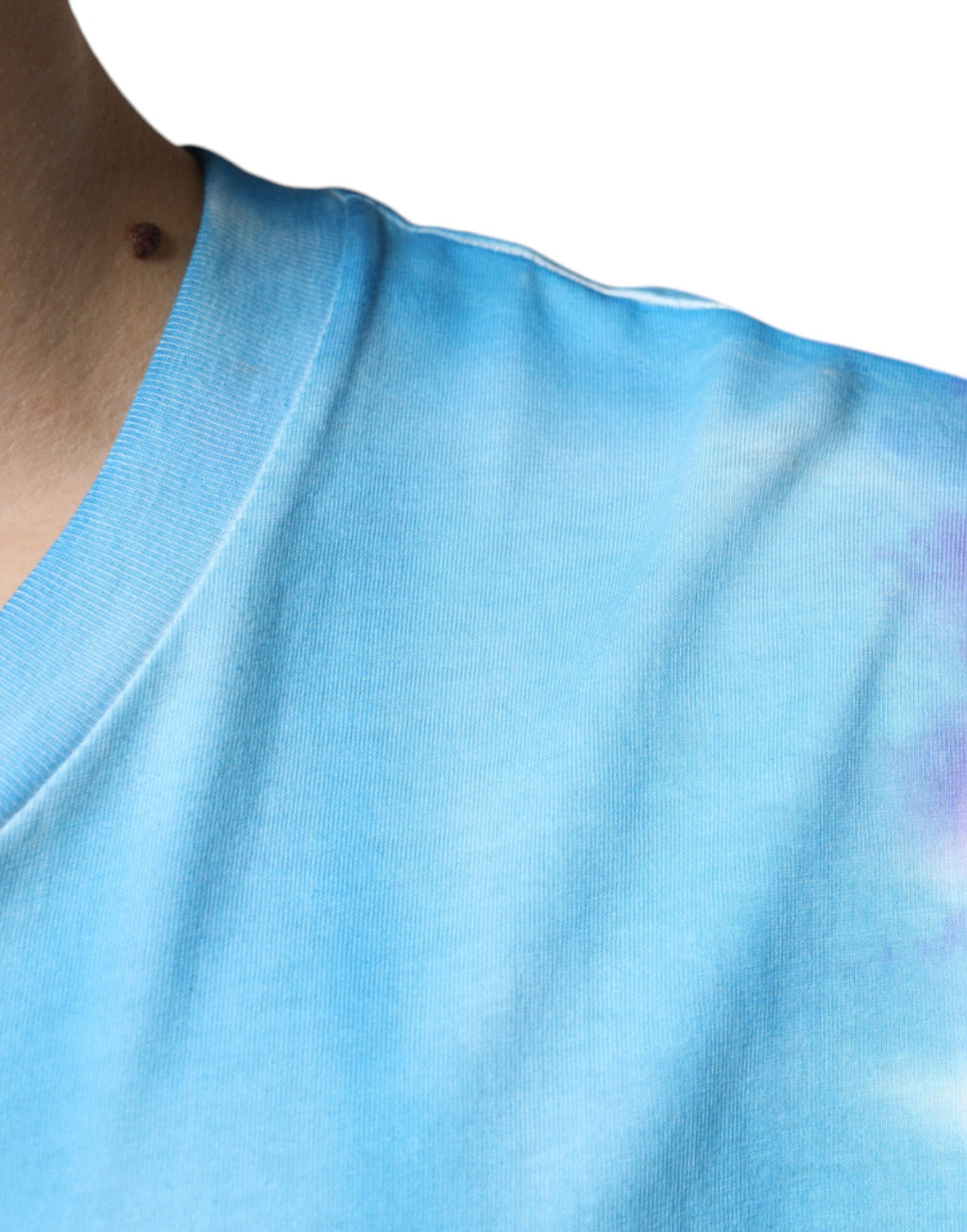 T-shirt sans manches Dolce & Gabbana en coton tie-dye multicolore avec design coloré et style décontracté.