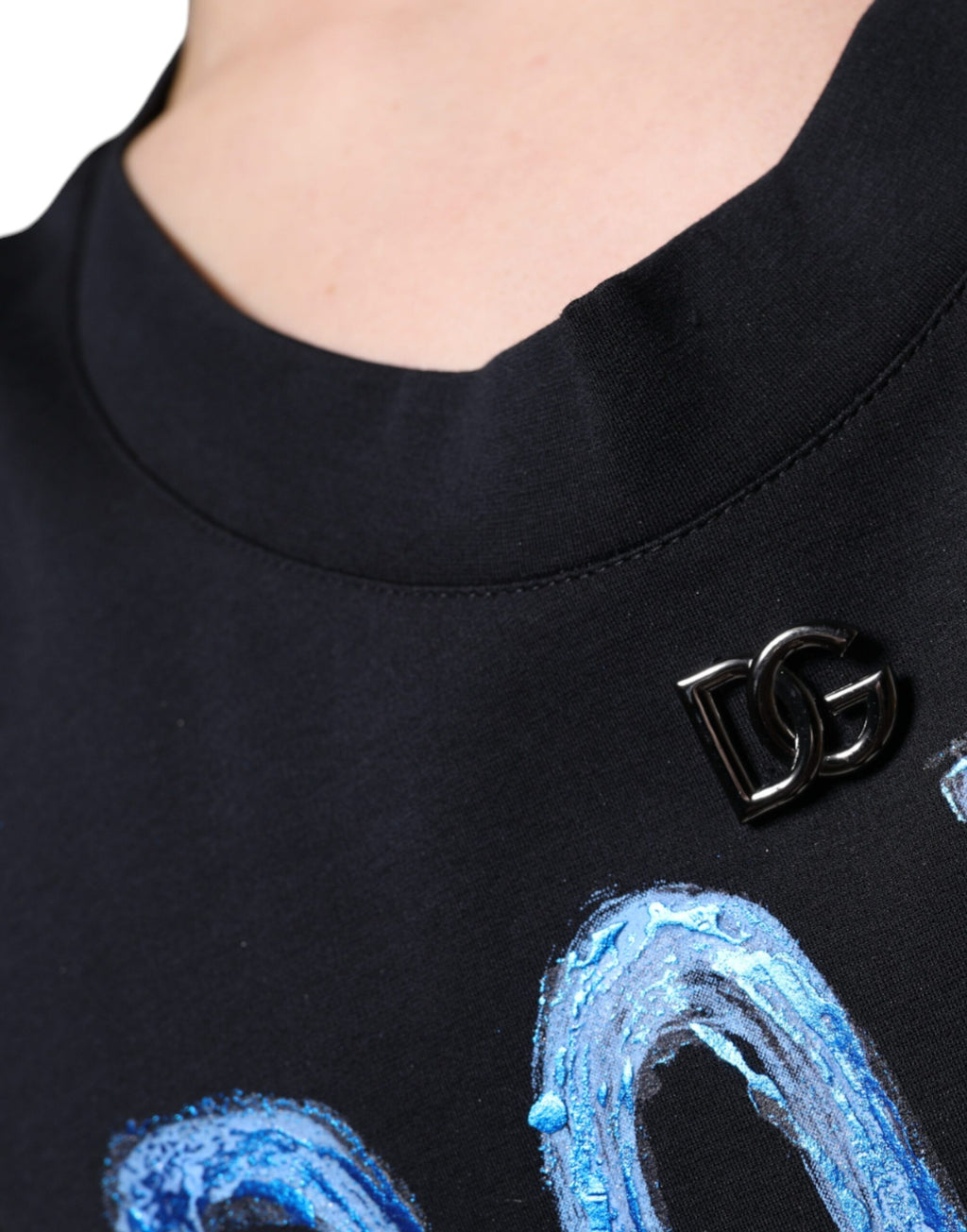 T-shirt sans manches noir Dolce & Gabbana en coton avec logo « Born To Be Free » imprimé à l'avant.