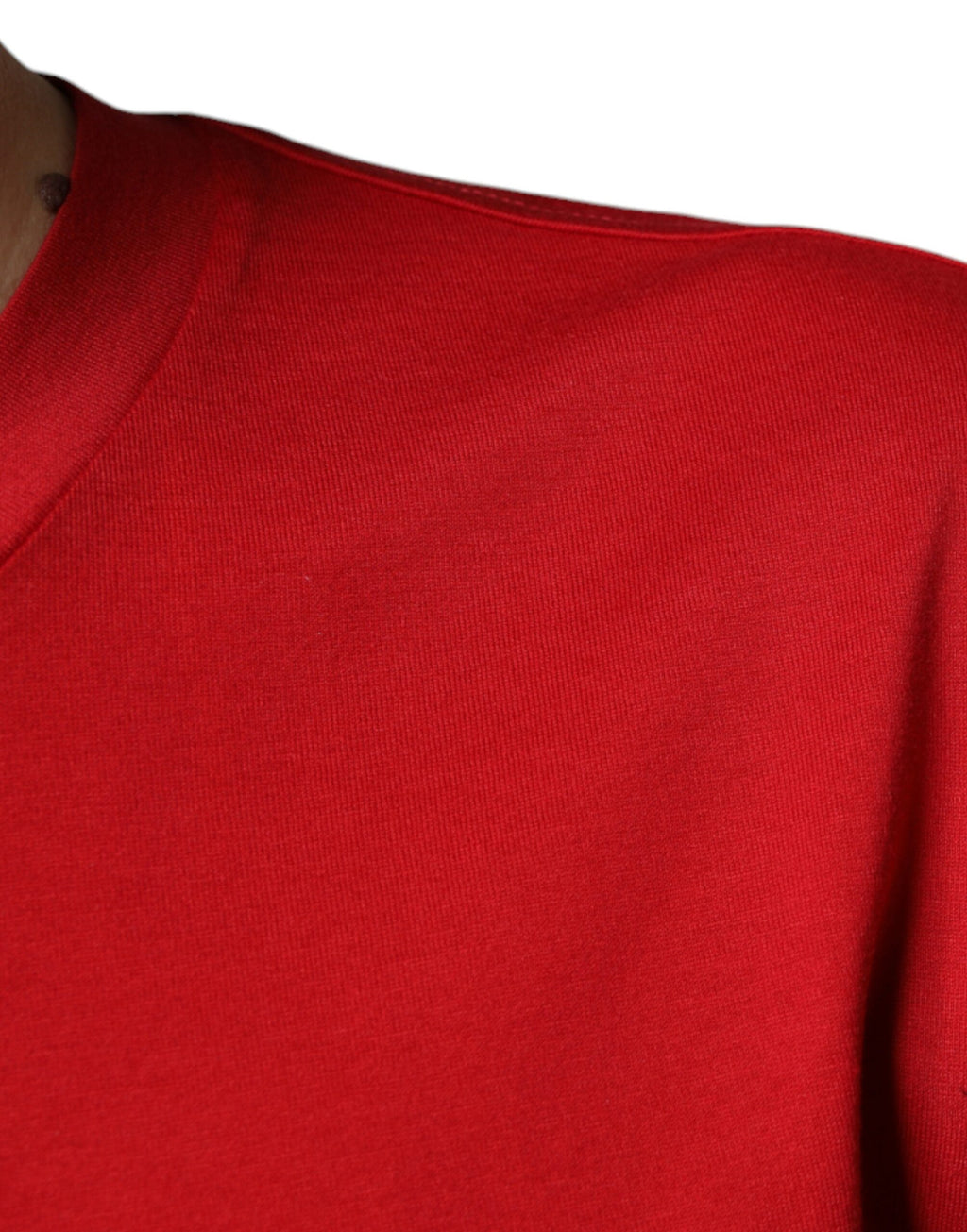 T-shirt en coton rouge Dolce & Gabbana avec logo DG imprimé et col rond, vue de face.