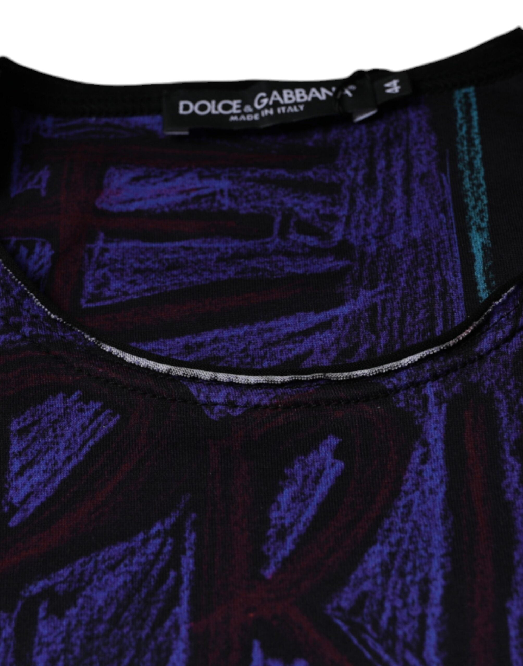 T-shirt en coton à motif graphique multicolore de Dolce & Gabbana, style tendance et coloré.