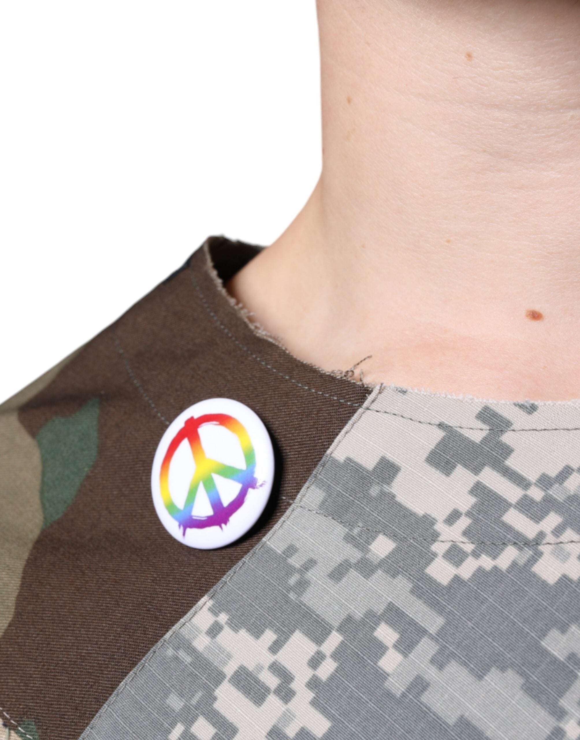 T-shirt Dolce & Gabbana multicolore avec patchwork camouflage et logo DG Royal, en coton.
