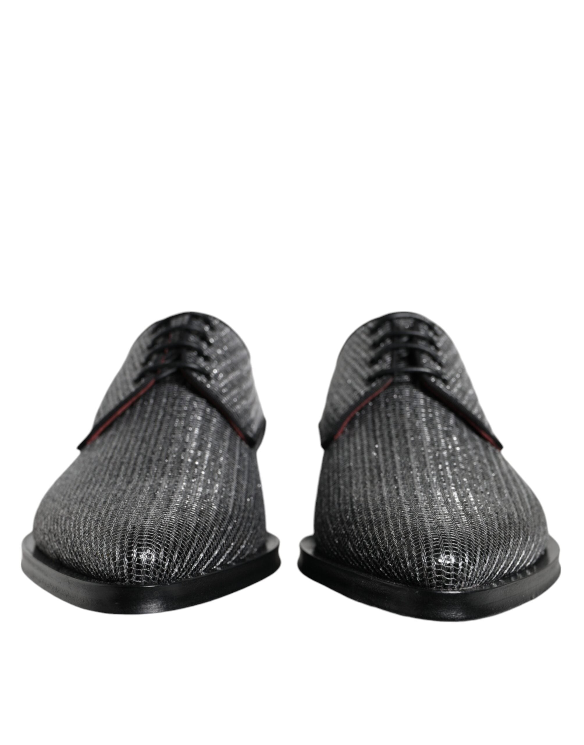 Chaussures derby formelles en polyuréthane argenté de Dolce & Gabbana, élégantes et sophistiquées pour homme.