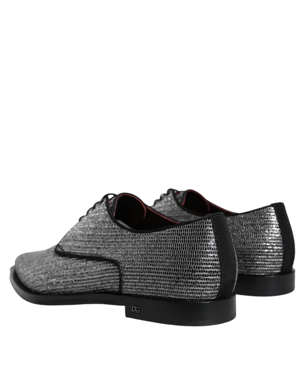 Chaussures Derby formelles en polyuréthane argenté de Dolce & Gabbana, élégantes et modernes, pour homme.