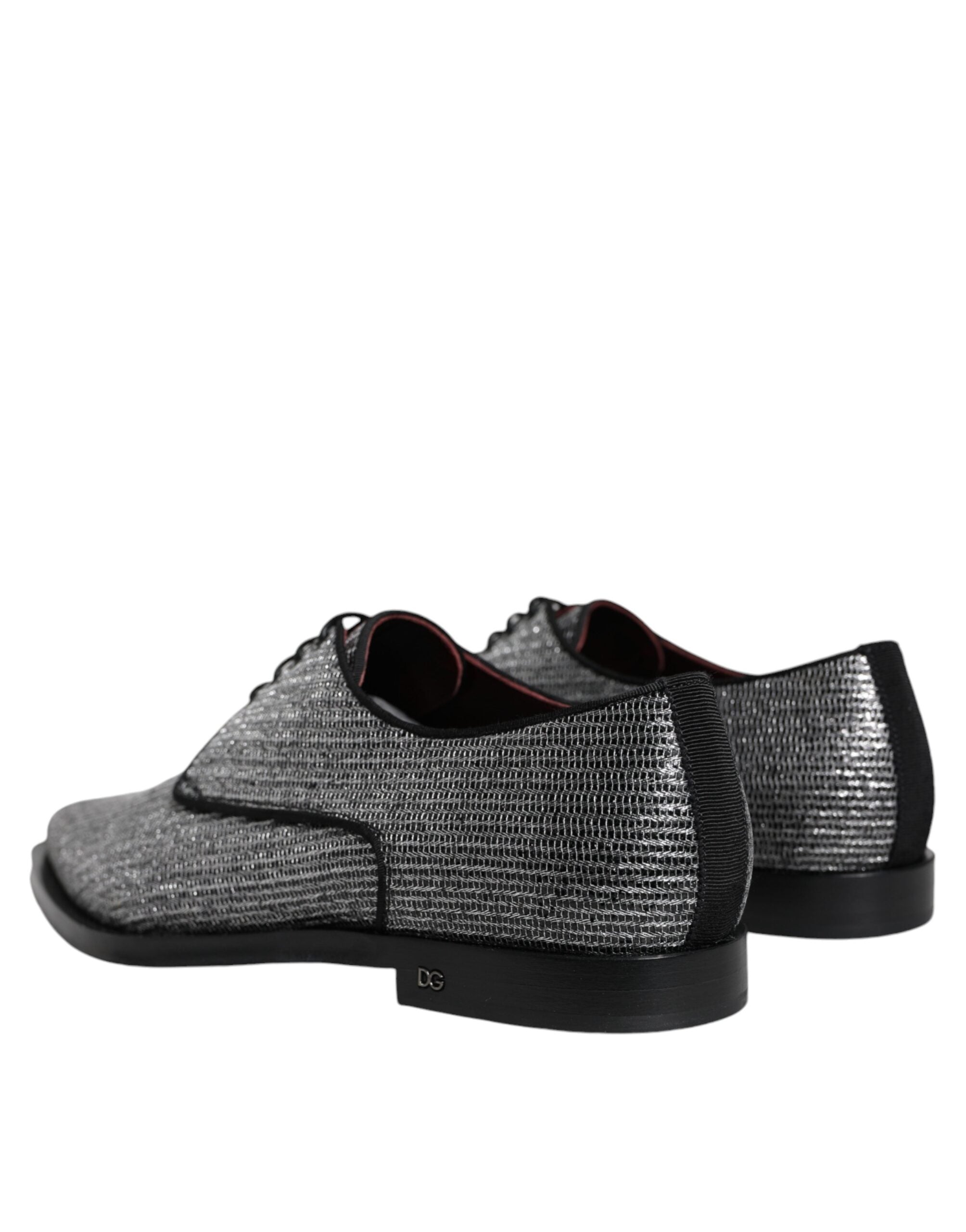 Chaussures Derby formelles en polyuréthane argenté de Dolce & Gabbana, élégantes et modernes, pour homme.