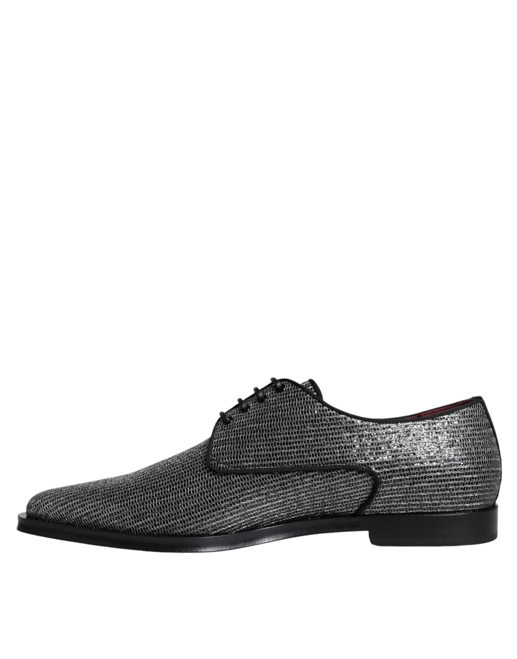 Chaussures Derby formelles en polyuréthane argenté de Dolce & Gabbana, élégantes et sophistiquées.