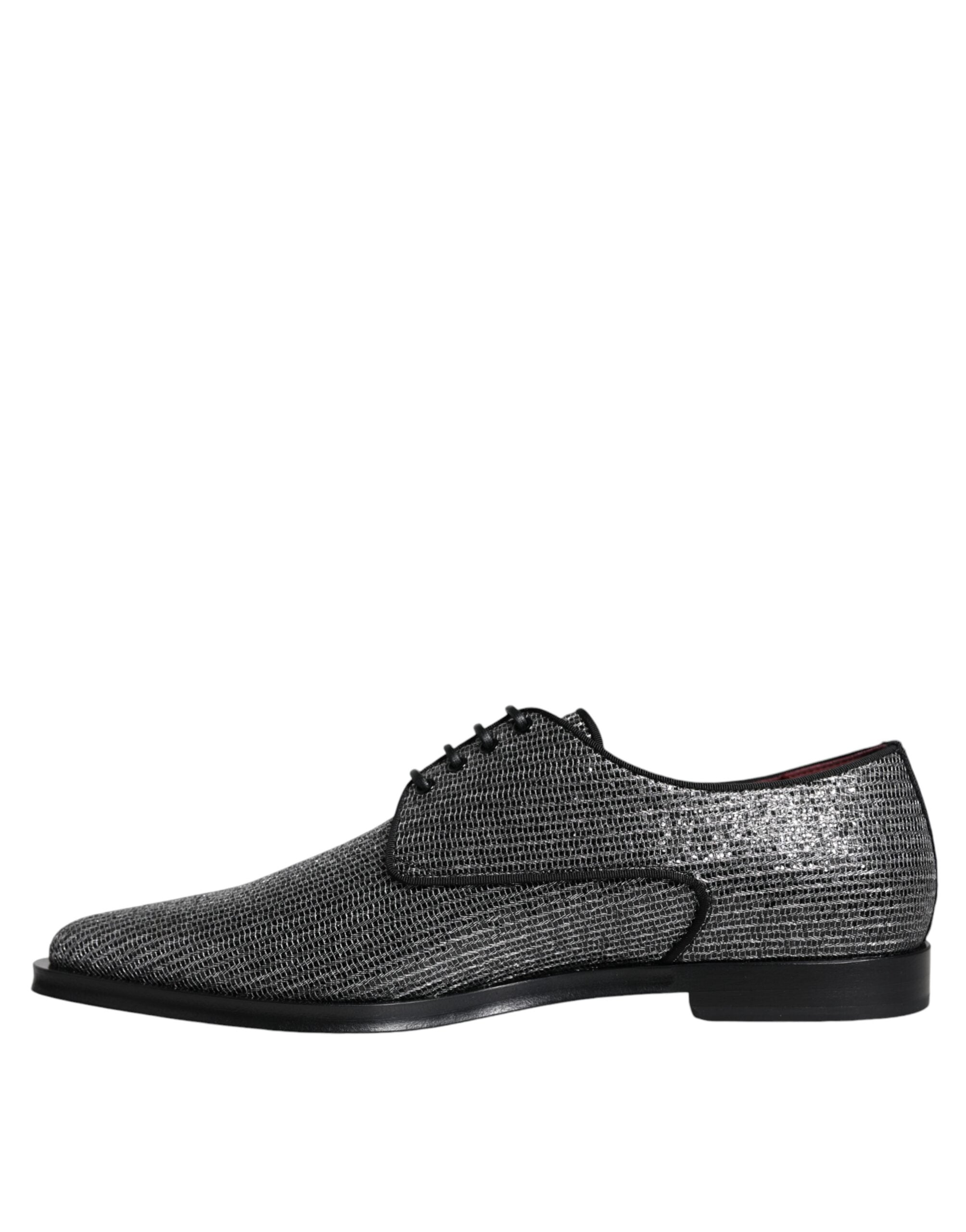 Chaussures Derby formelles en polyuréthane argenté de Dolce & Gabbana, élégantes et sophistiquées.