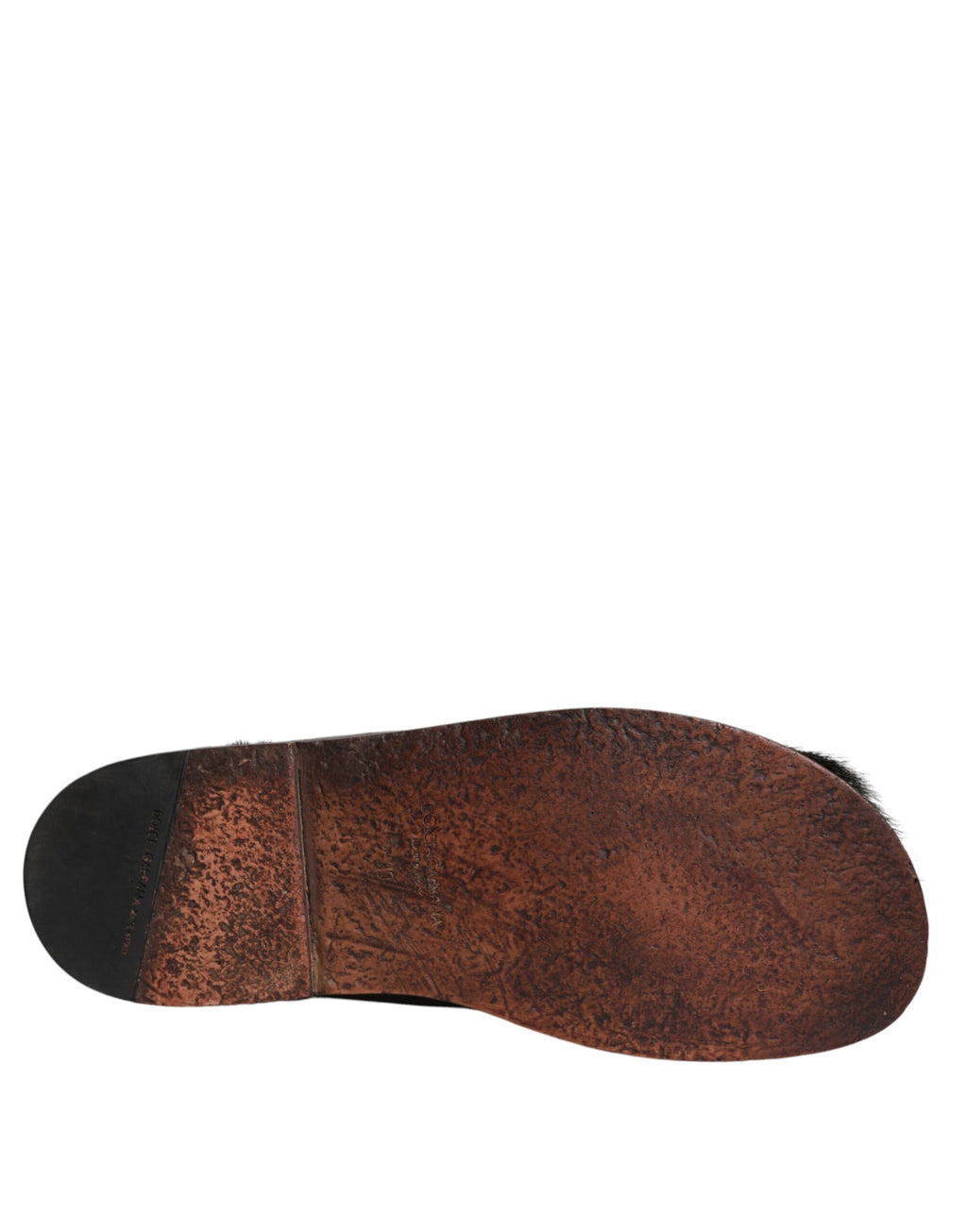 Sandales plates en cuir noir gazelle de Dolce & Gabbana, élégantes chaussures plates pour femmes.