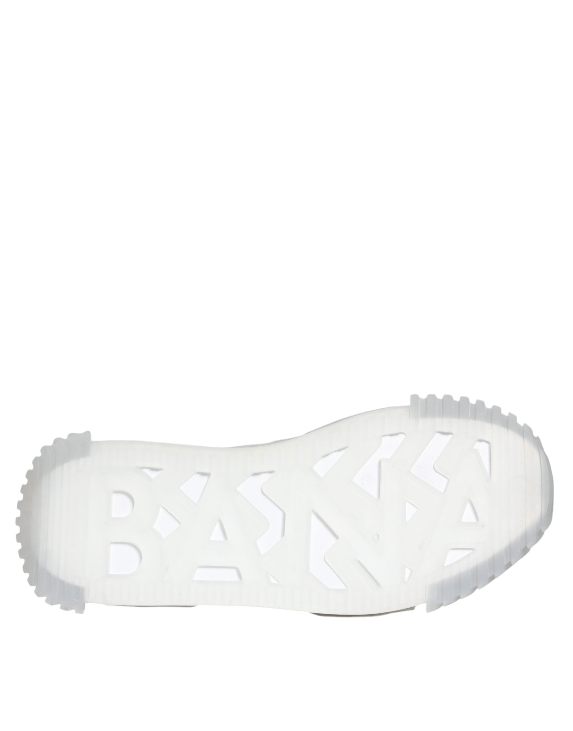 Chaussures sneakers Dolce & Gabbana en nylon noir et argent, baskets basses élégantes avec logo visible.