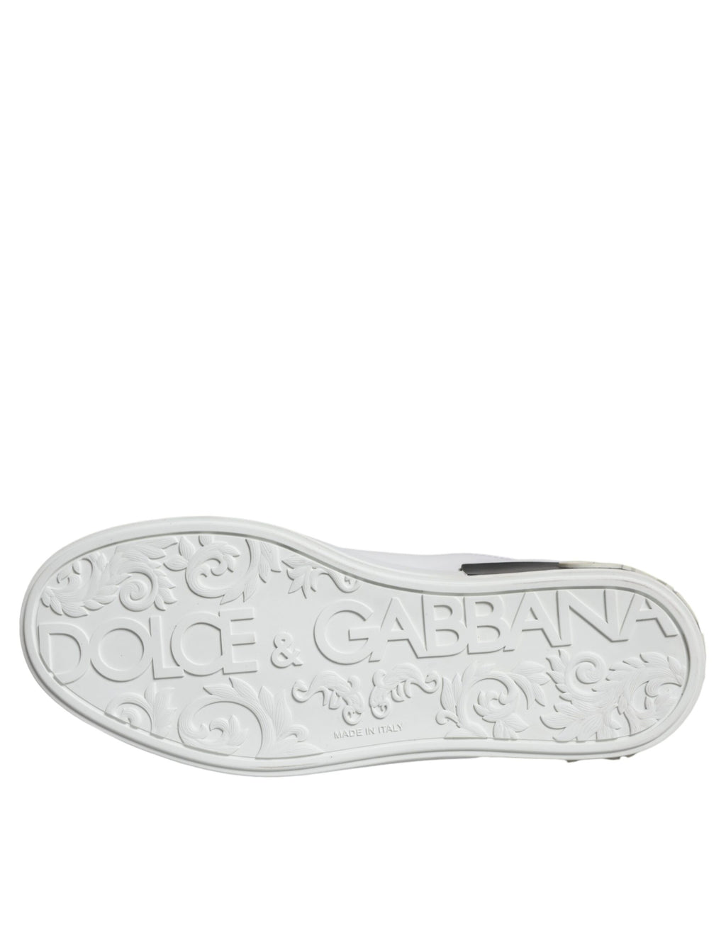 Chaussures portofino en cuir noir Dolce & Gabbana avec logo, baskets élégantes et confortables pour femmes ou hommes.