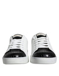 Chaussures de sport portofino en cuir noir avec logo Dolce & Gabbana, baskets élégantes pour homme