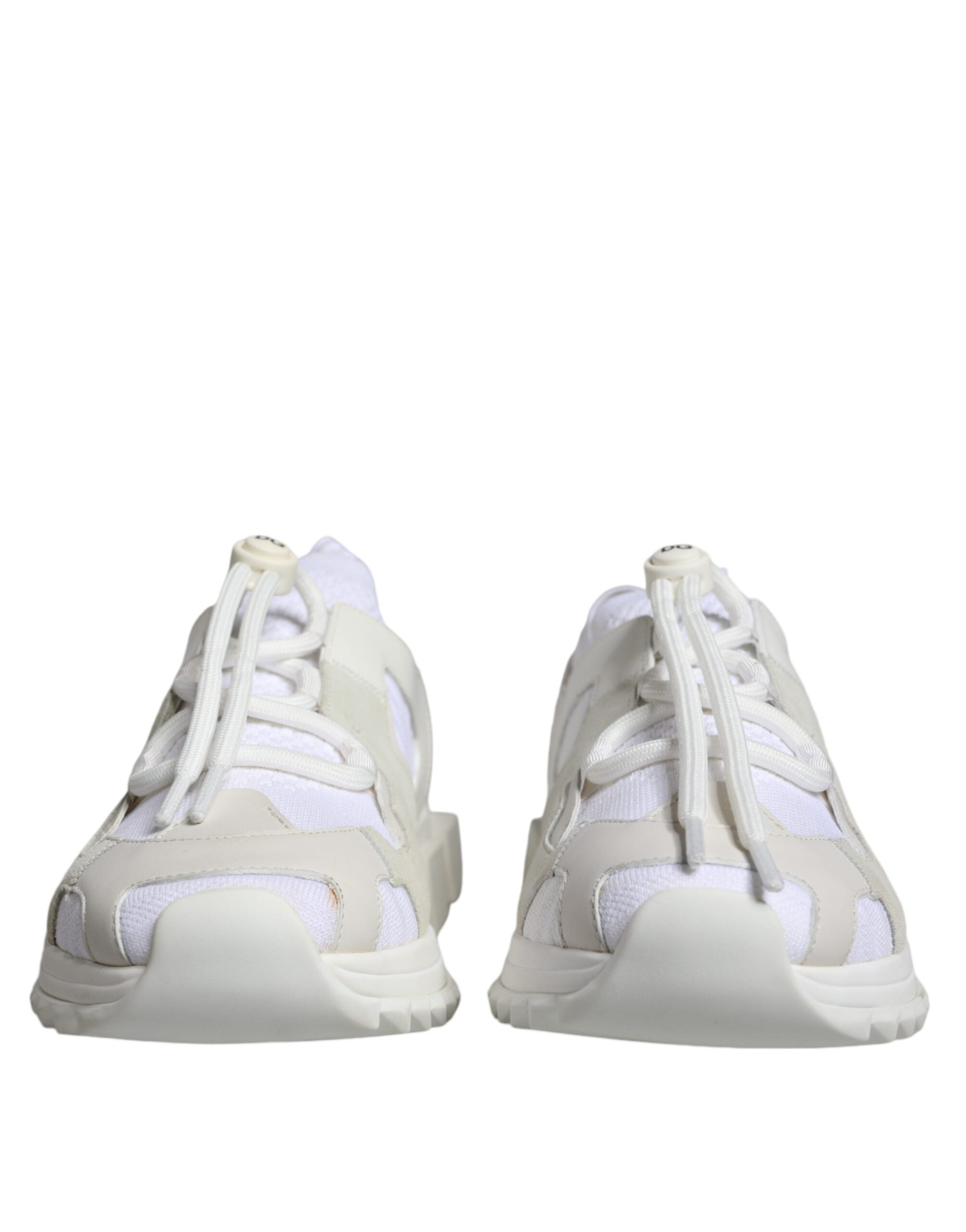 Chaussures de randonnée Dolce & Gabbana Sorrento en mesh blanc, baskets de trekking élégantes et confortables, vue de face.