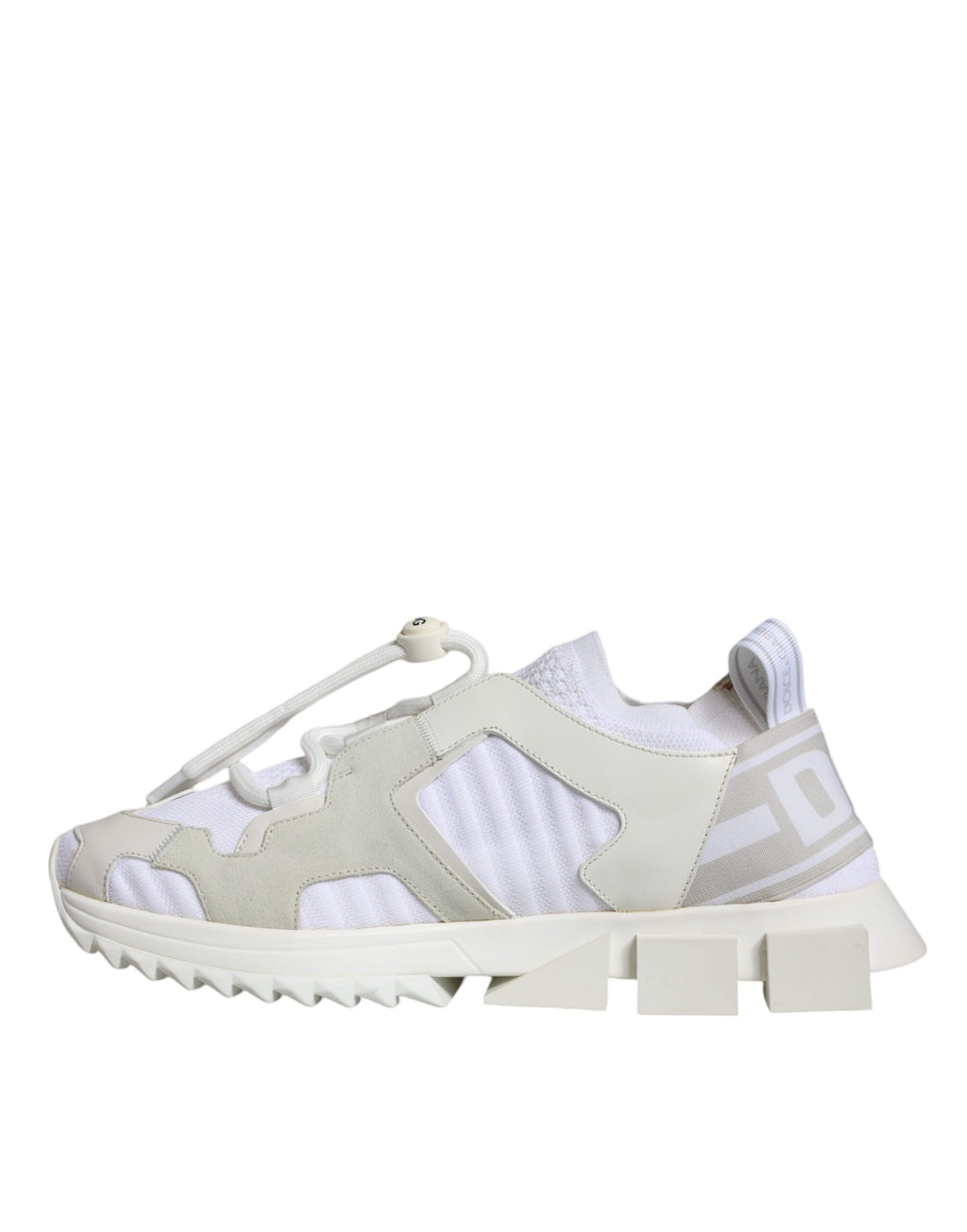 Chaussures de randonnée en mesh blanc Dolce & Gabbana Sorrento, baskets de trekking élégantes et confortables pour femmes.
