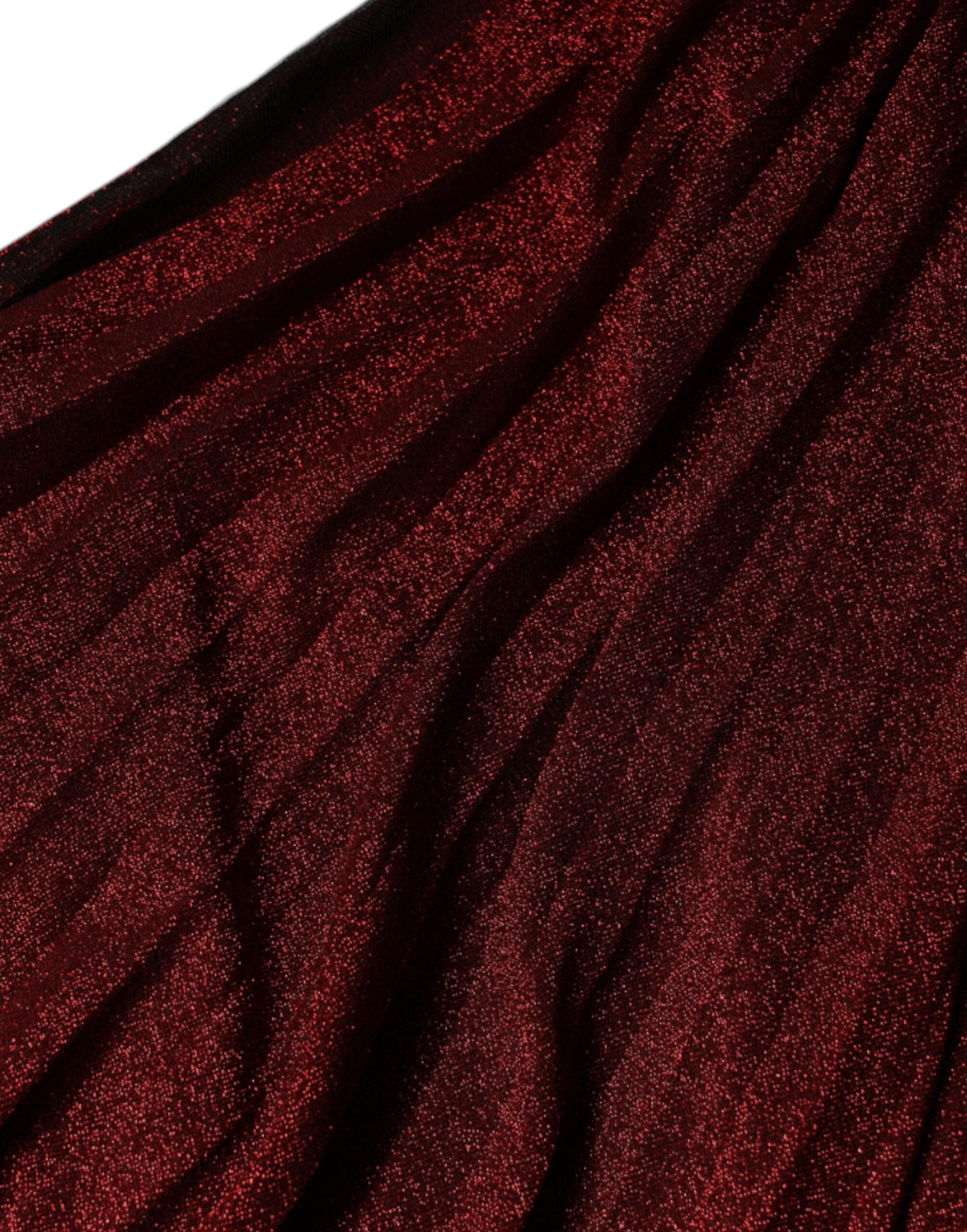 Robe courte à épaules dénudées Dolce & Gabbana rouge, plissée, style A-line, pour femme, vue de face.