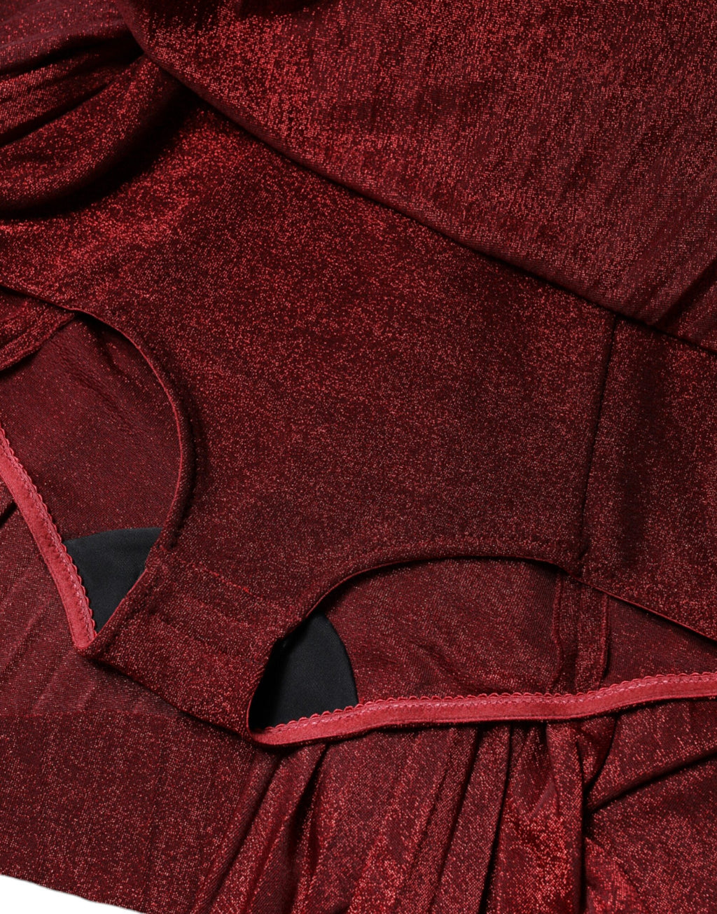 Robe courte rouge à épaules dénudées Dolce & Gabbana, plissée en ligne A, élégante et tendance.