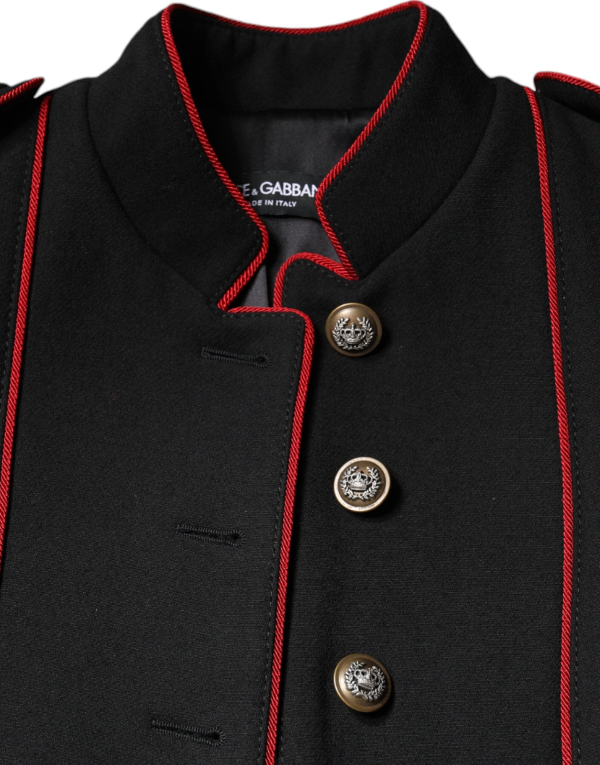 Manteau trench noir à simple boutonnage de la marque Dolce & Gabbana, veste élégante en tissu léger et coupe classique.