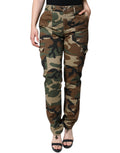 Pantalon cargo camouflage multicolore Dolce & Gabbana avec poches et style décontracté, vue en gros plan.
